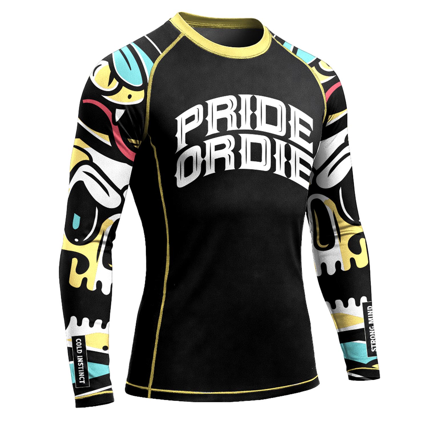 PRiDEorDiE Rashguard, L/S, Cold Instinct, black, XXL