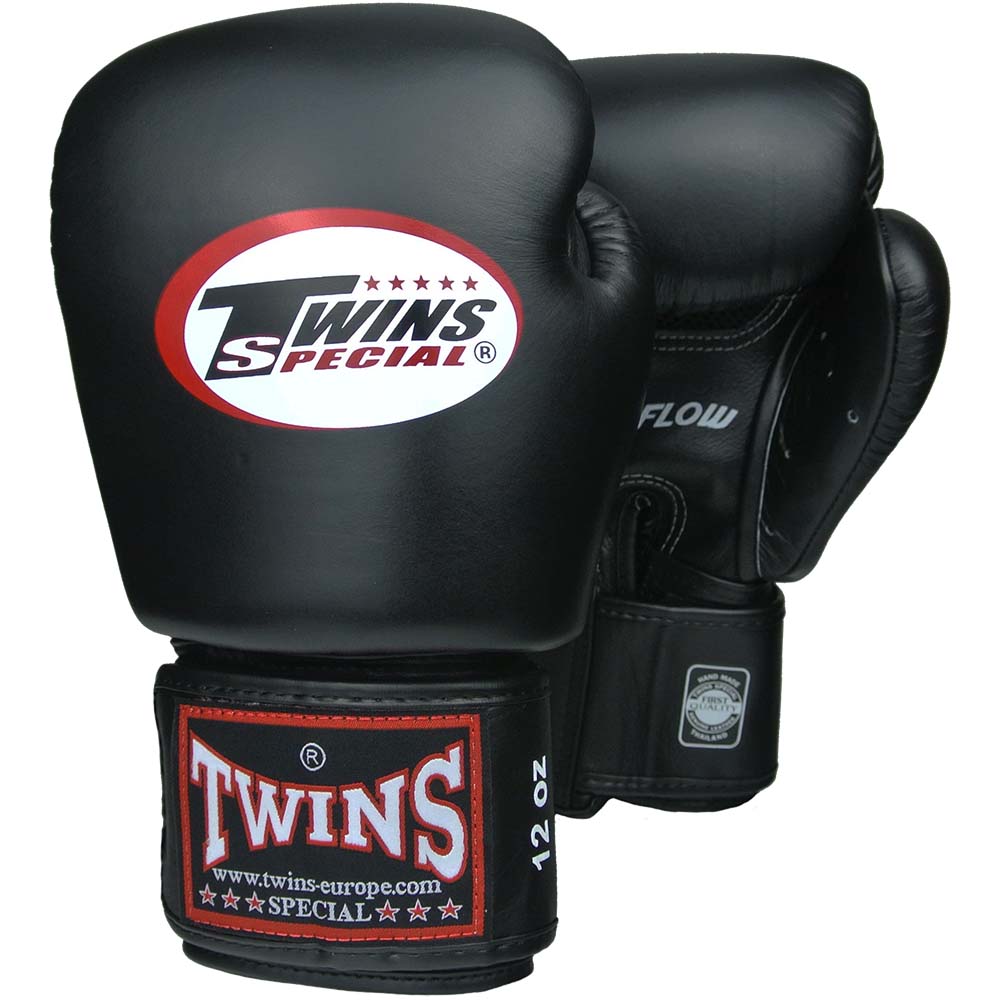 TWINS Special Boxing Gloves, leather, AIR, black, 14 Oz