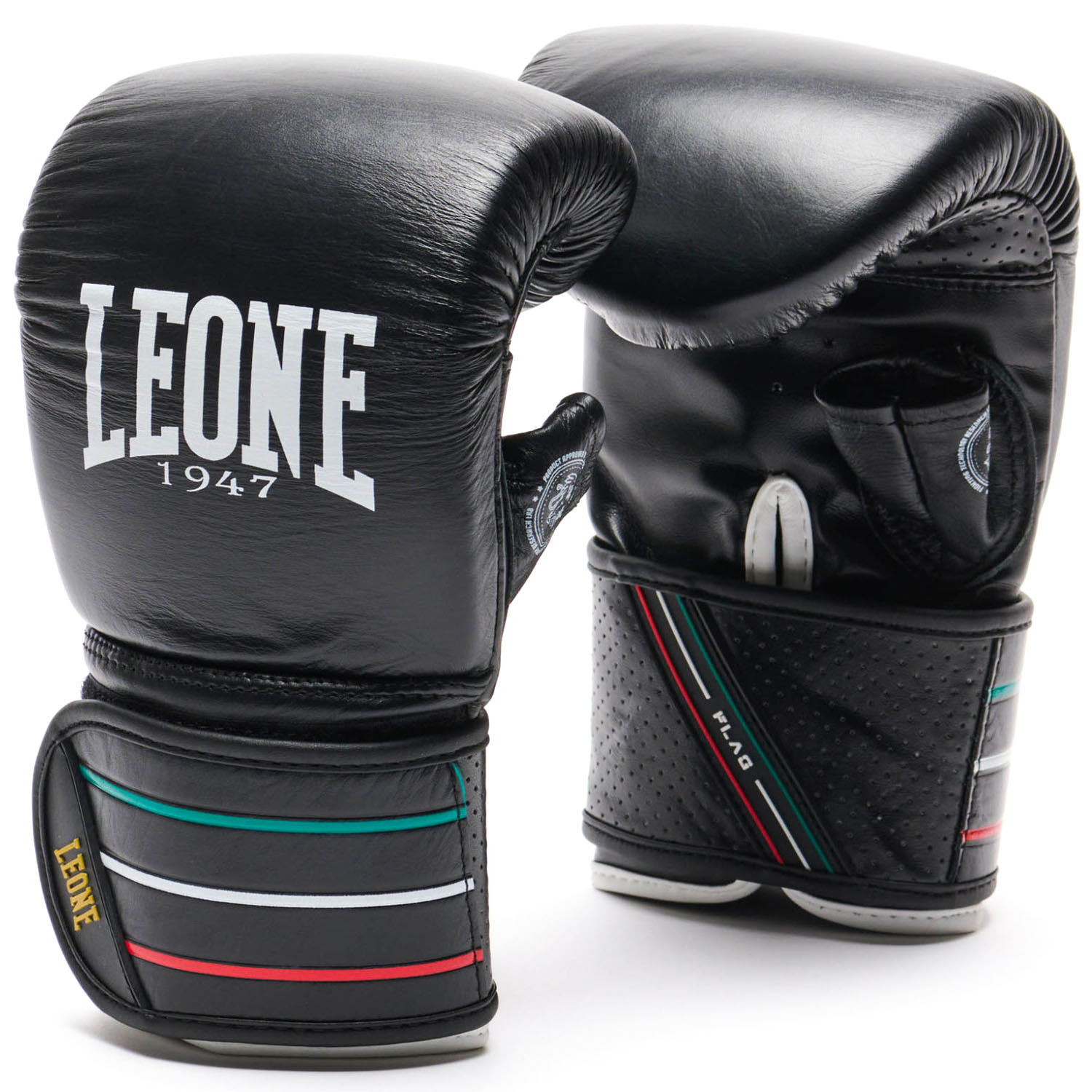 LEONE Sand Bag Boxing Gloves, Flag, GS092, black, M