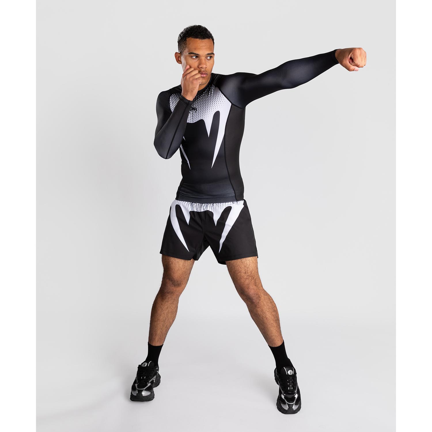 VENUM Rashguards, L/S, No Gi, black-white, S