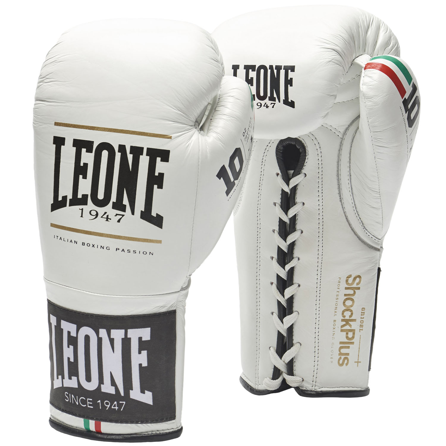LEONE Boxing Gloves, Shock Plus, GN102L, white