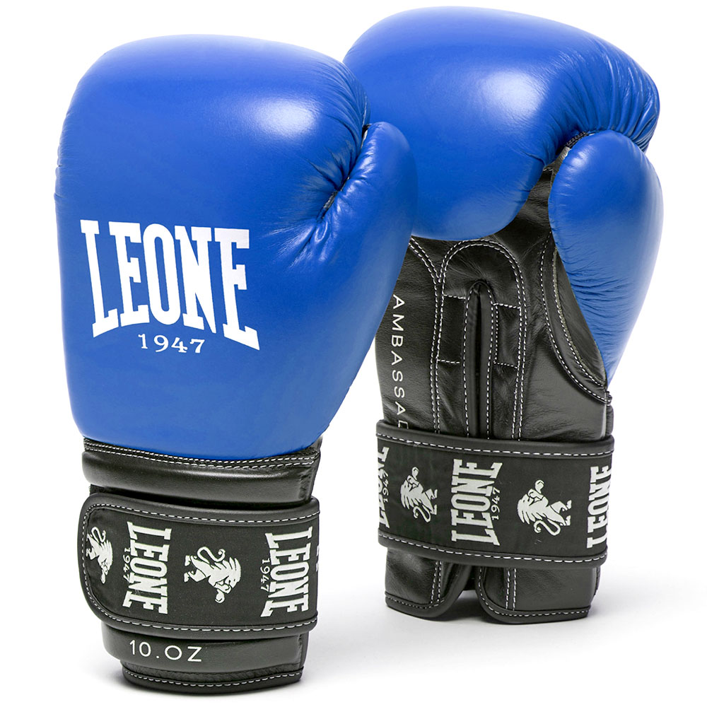 LEONE Boxing Gloves, Ambassador, blue, 10 Oz