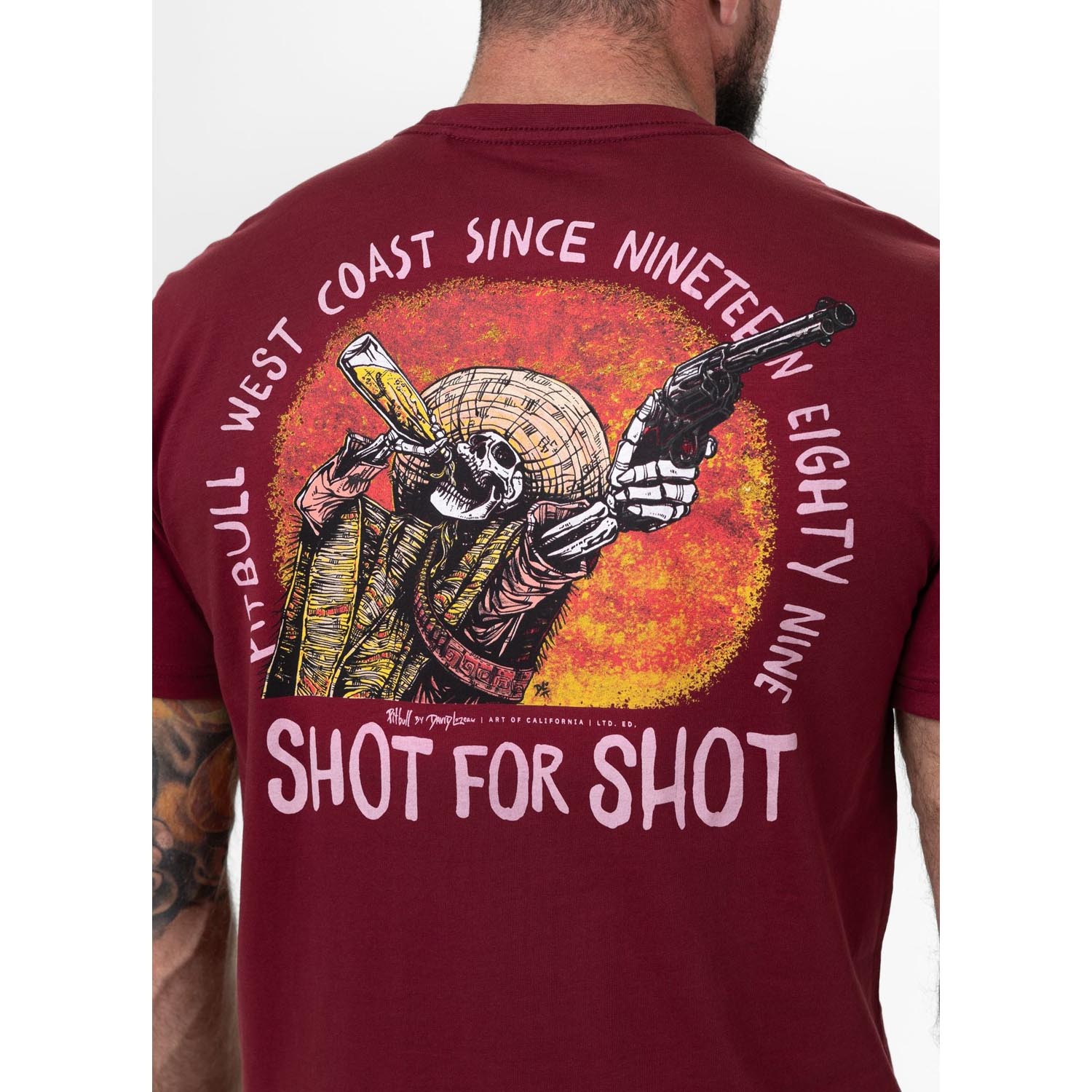 Pit Bull West Coast, T-Shirt, Shot For Shot, wine red, XXXL