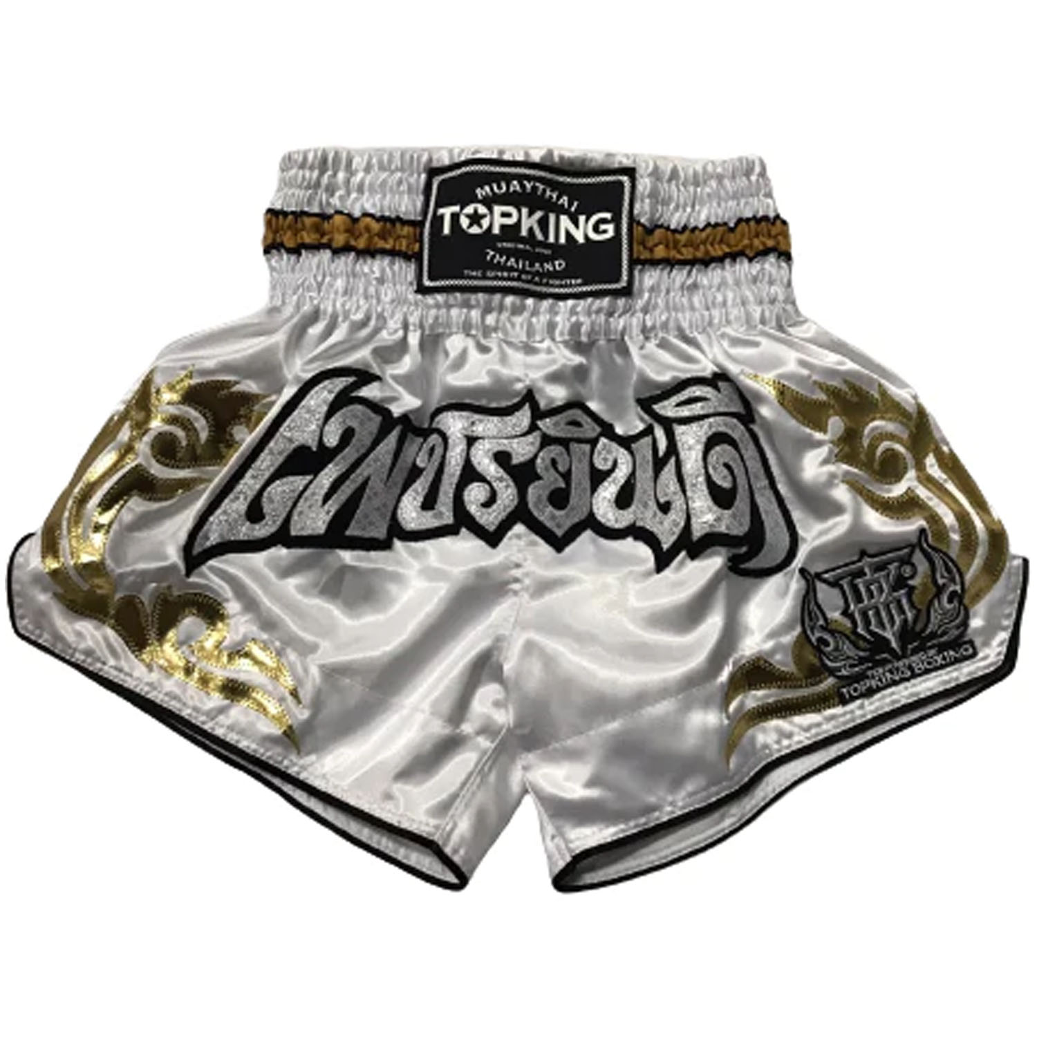 TOP KING BOXING Muay Thai Shorts, TKTBS 051, white, S