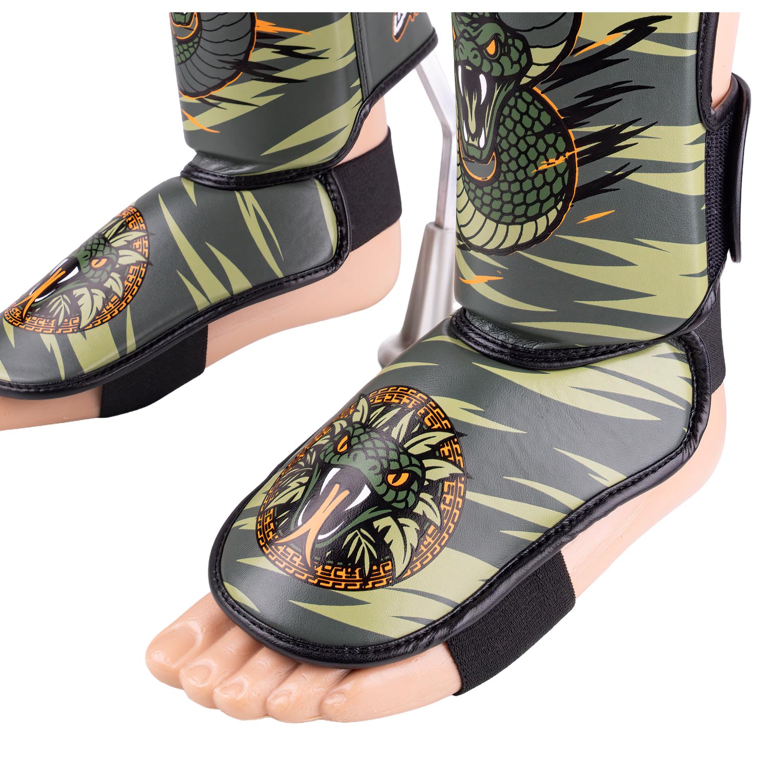 8 WEAPONS Shin Guards, Kids, Beastial Viper, khaki, S/M