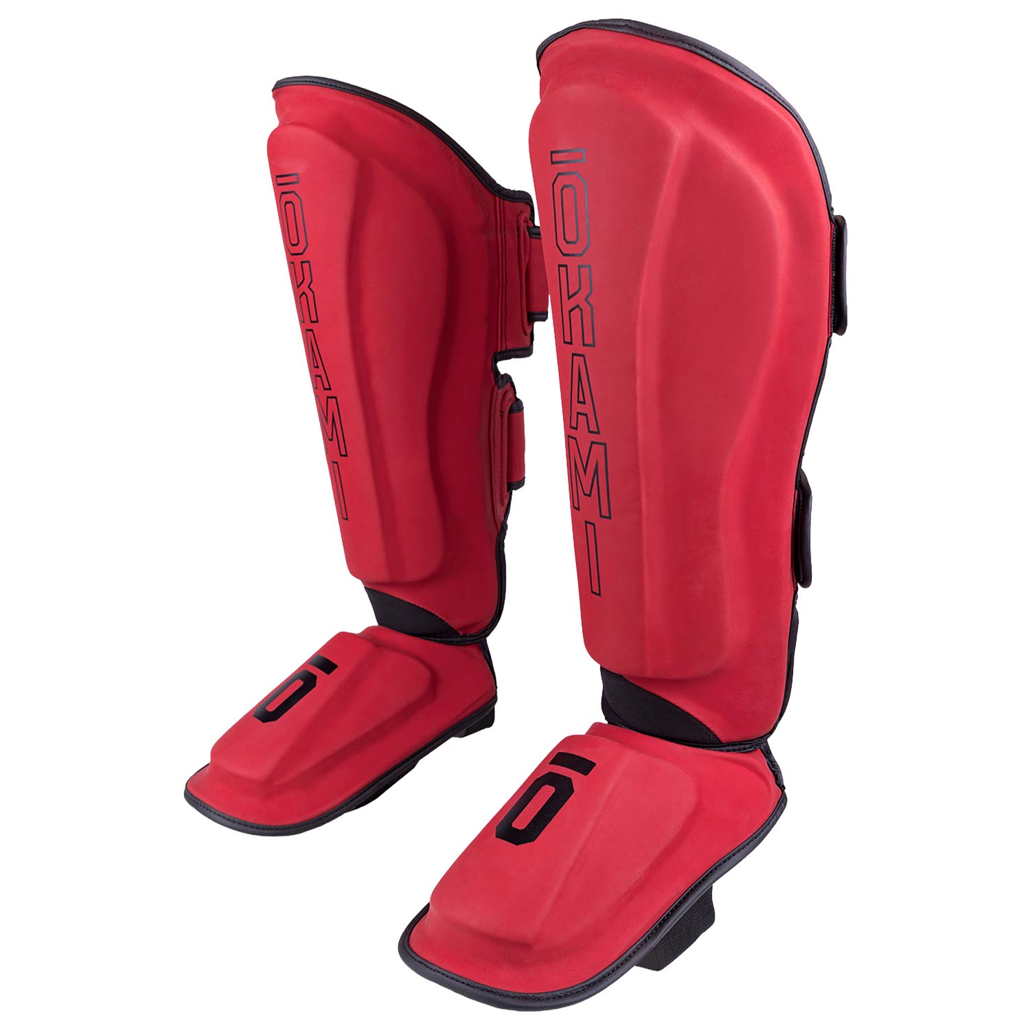 OKAMI Shinguards, Competitor V2, red-black, L
