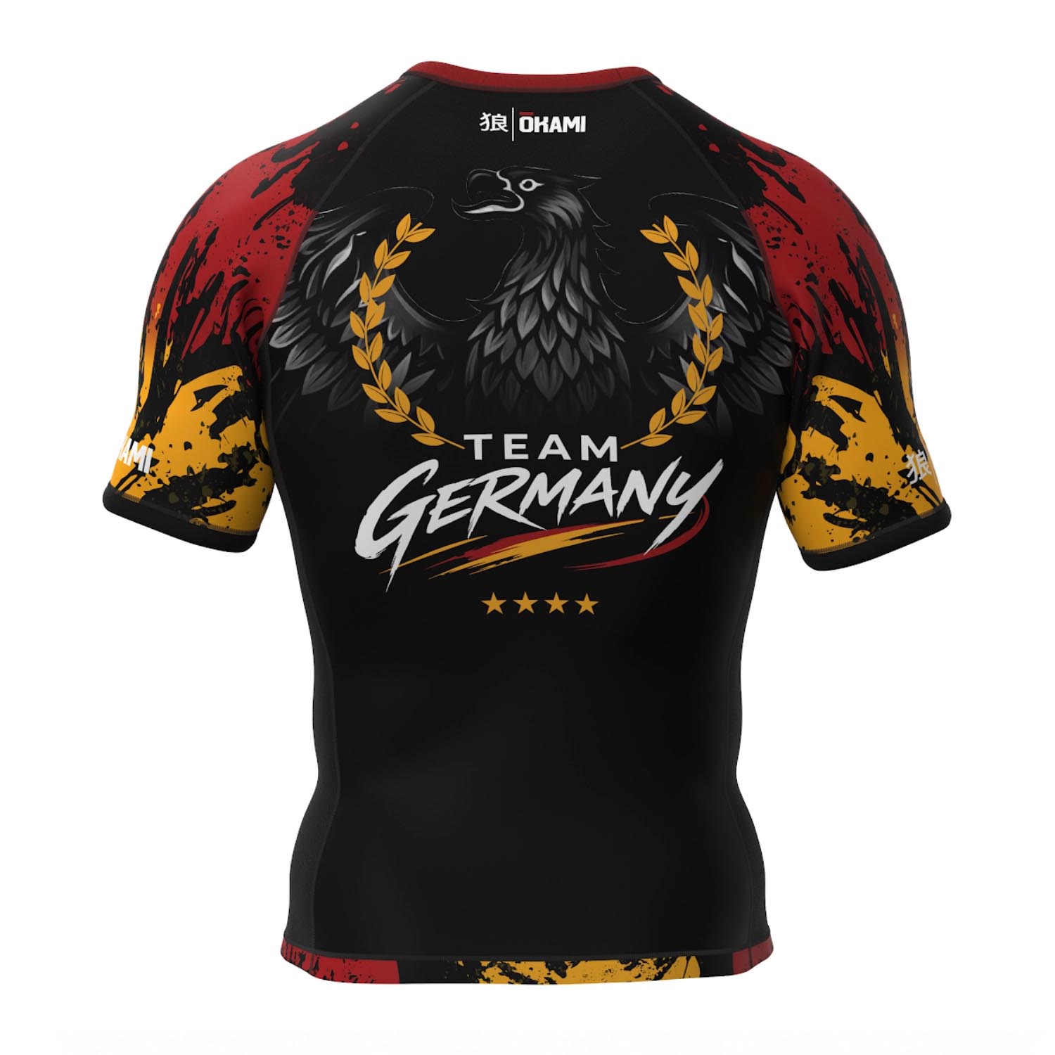 OKAMI Rashguard, S/S, Team Germany, black-red-gold, XXL