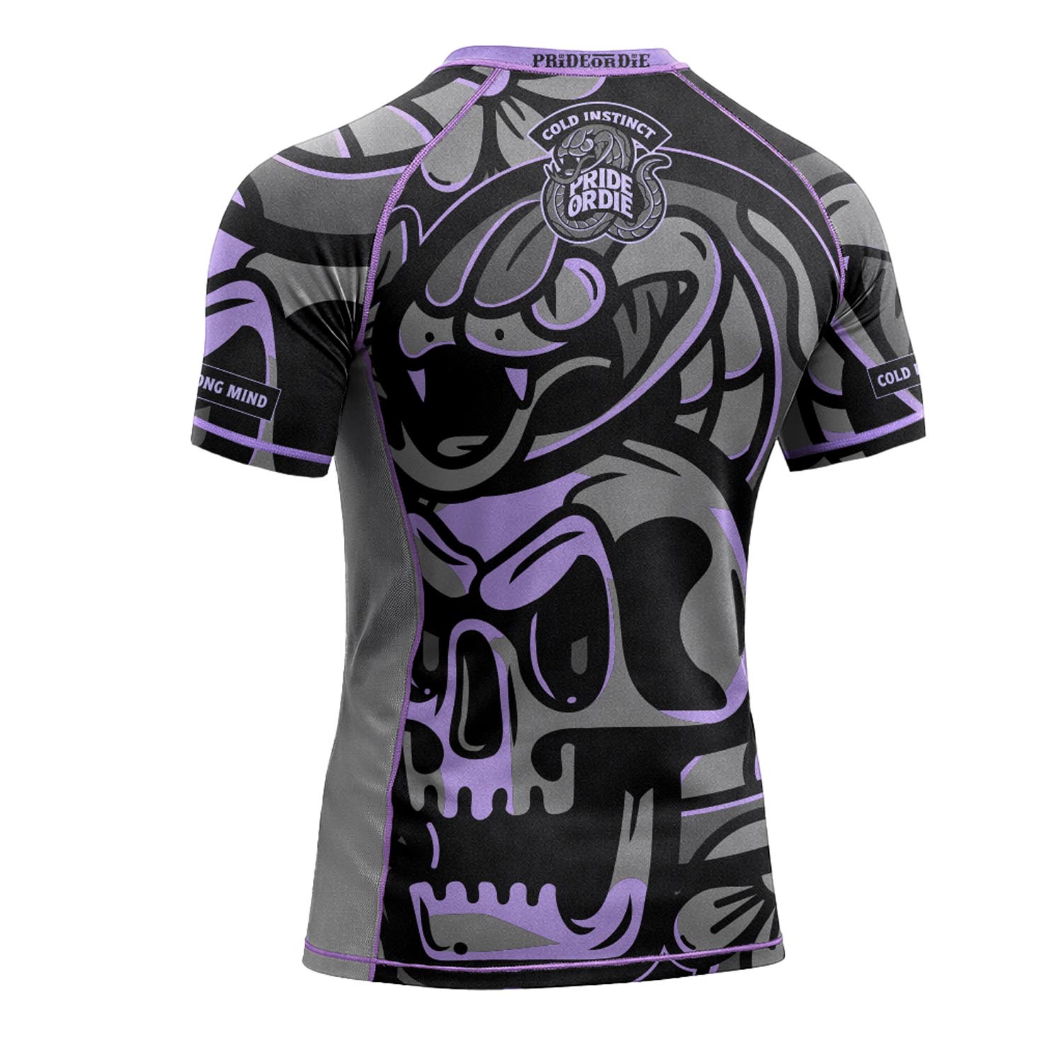 PRiDEorDiE Rashguard, S/S, Cold Instinct, grey-purple, S
