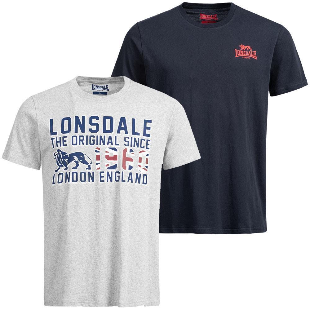 Lonsdale T-Shirt, Set Kettering, grau-navy