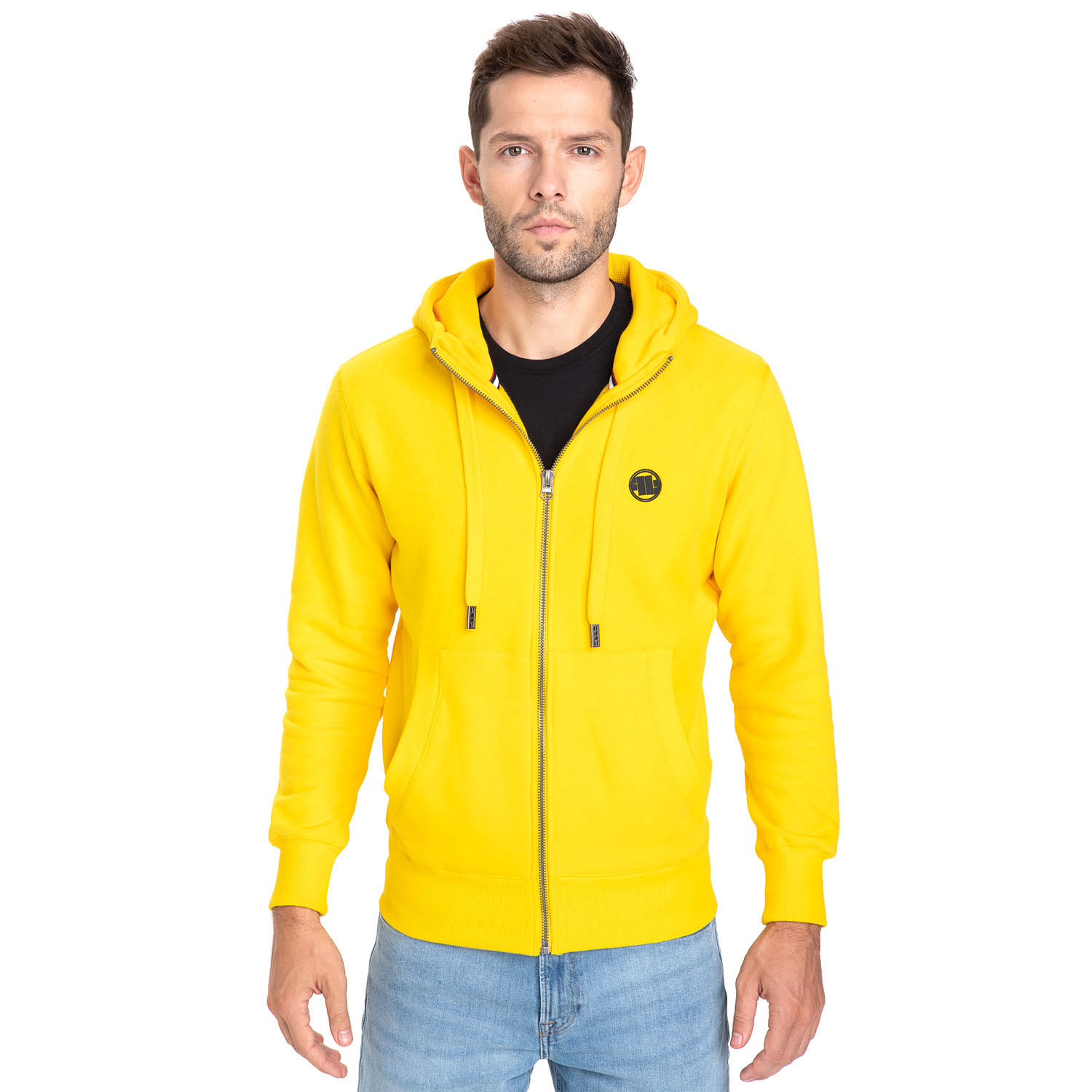 Pit Bull West Coast Hoody, Zip, Small Logo, yellow, S