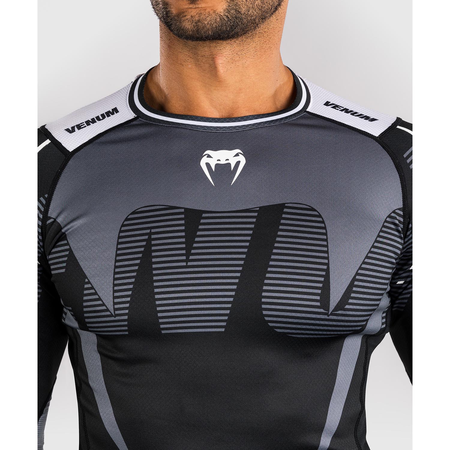 VENUM Rashguard, L/S, Adrenaline, black-silver, XXL