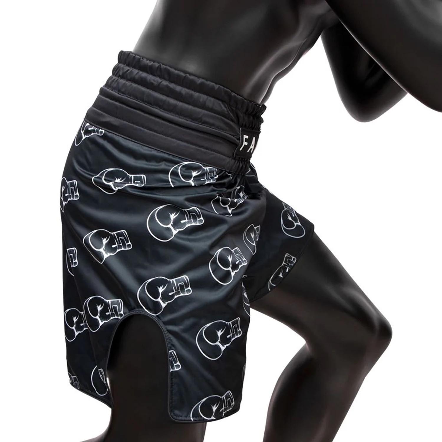 Fairtex Boxing Shorts, BT2006, black-white, XXL