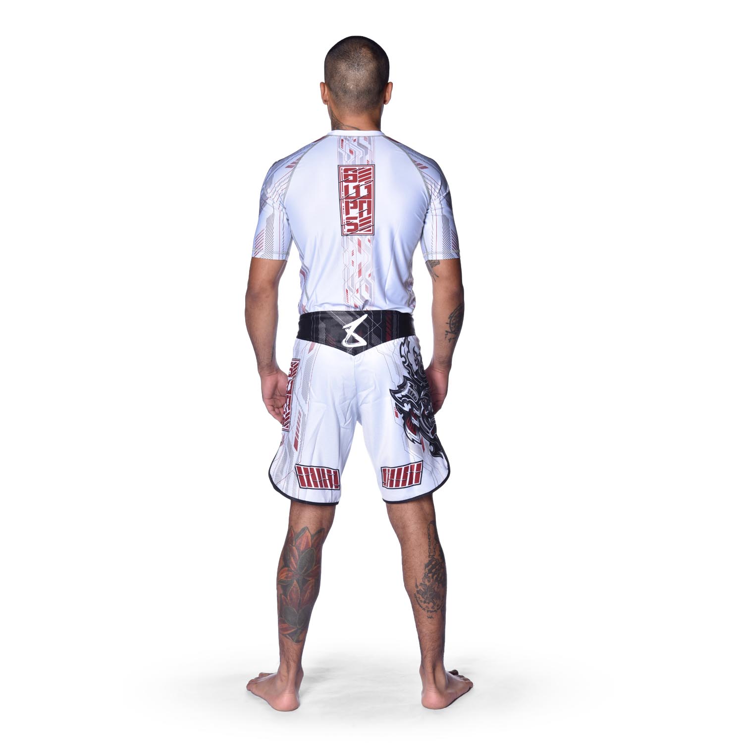 8 WEAPONS Rashguard, S/S, Samurai 2.0, white-red, XXL
