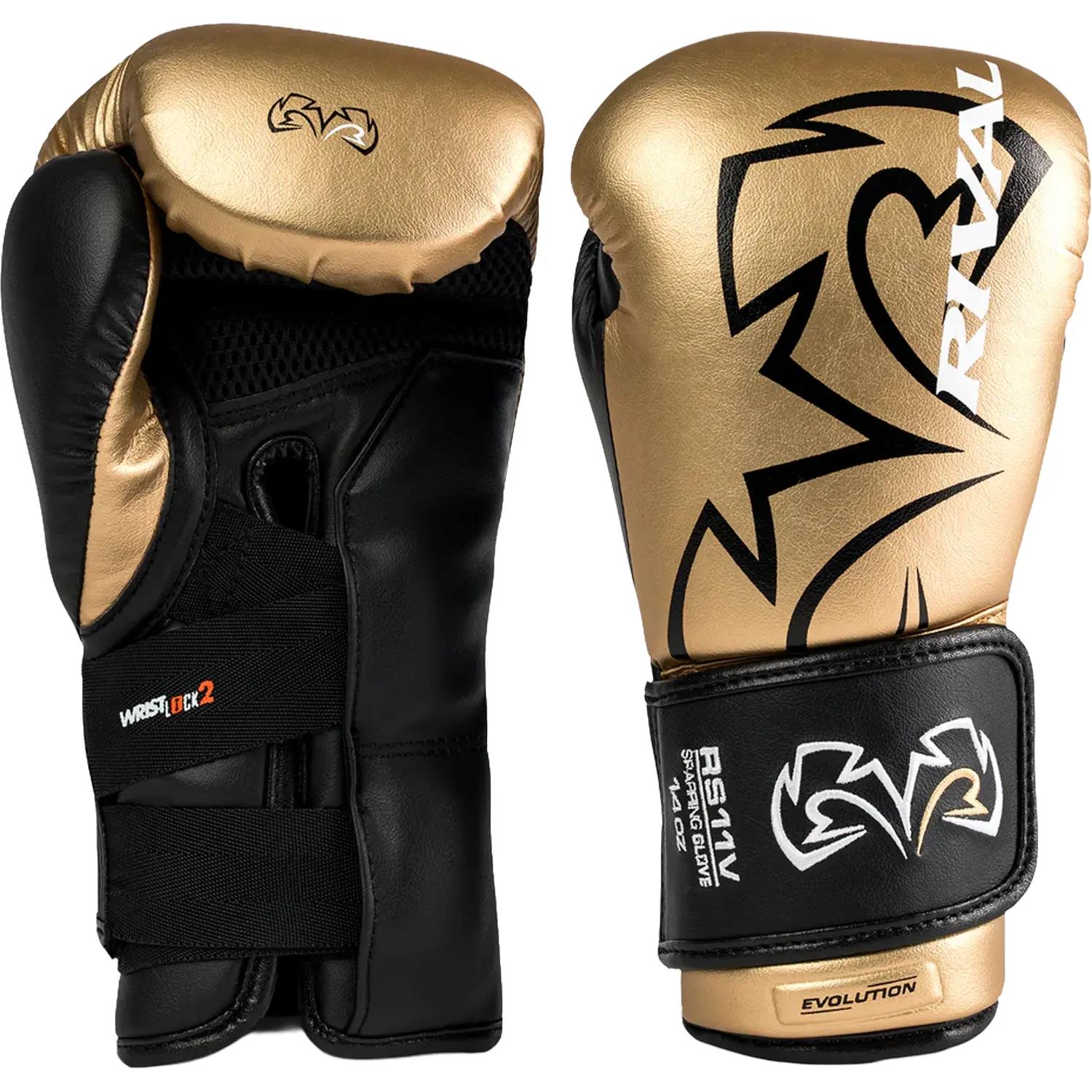 Rival Boxing Gloves, RS11V, Evolution, gold, 14 Oz