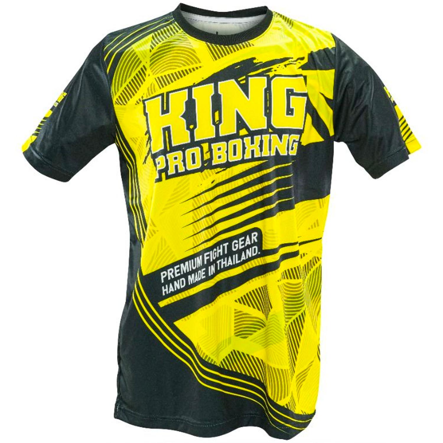 KING PRO Boxing Performance T-Shirt, Flag 3, yellow-black, XL
