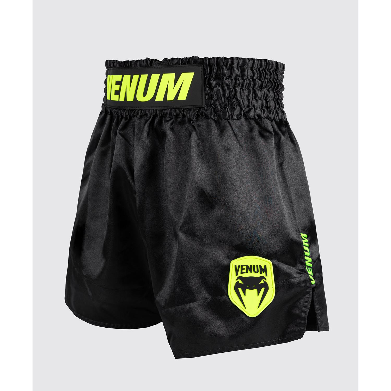 VENUM Muay Thai Shorts, Classic Evo, black-neon yellow, XL