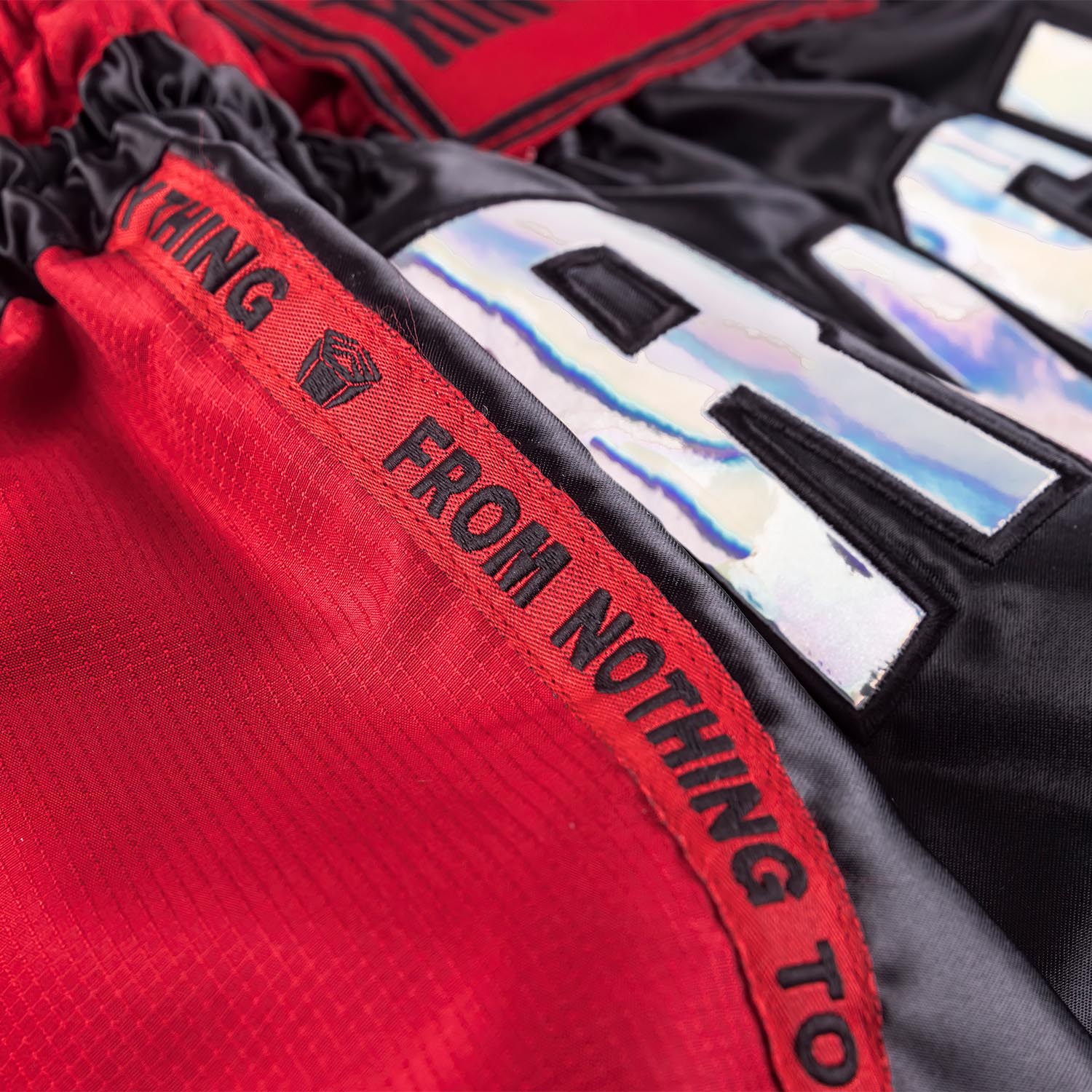RINGLIFE Muay Thai Shorts, Vanguard, black-red, XXL