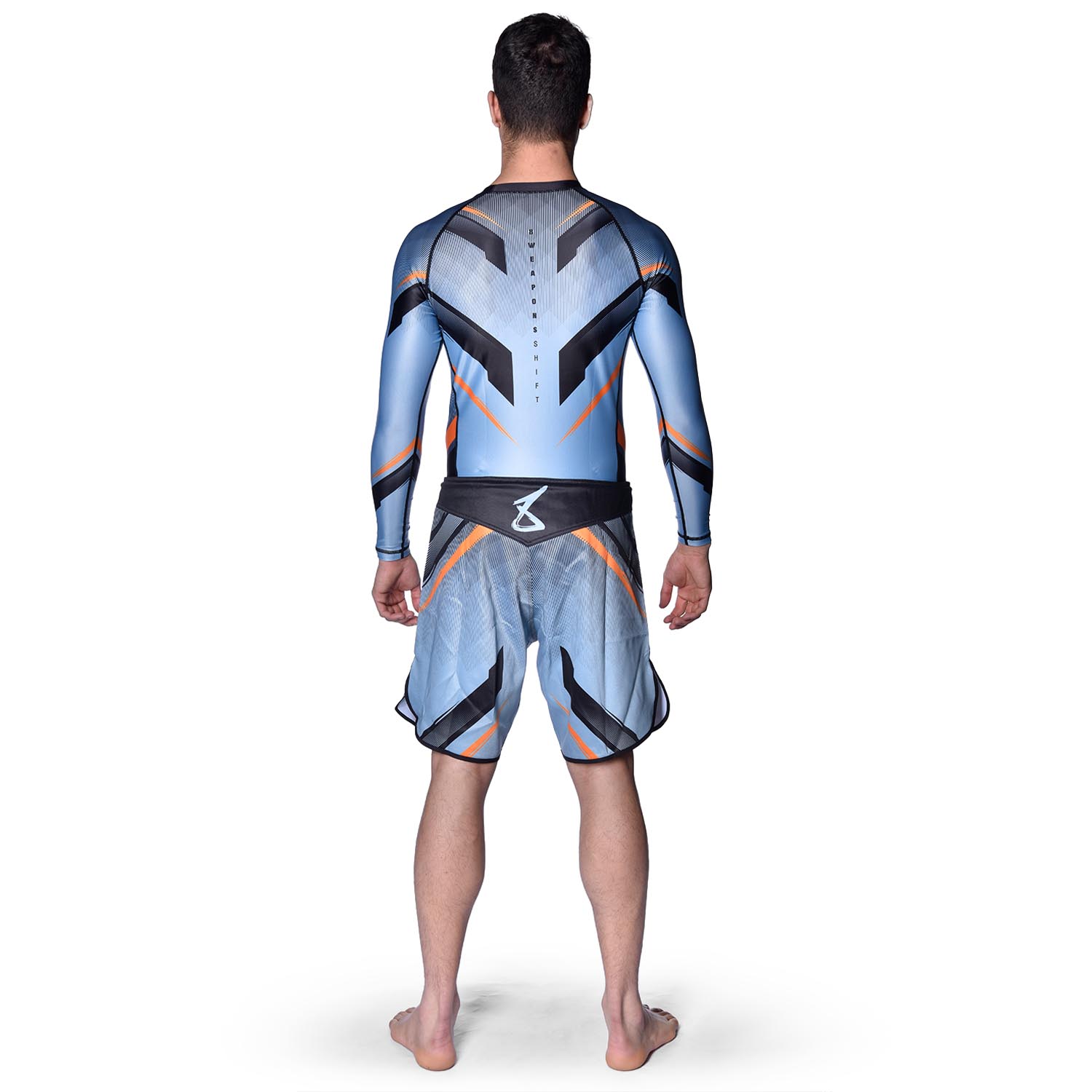 8 WEAPONS Rashguard, L/S, Shift, ice-grey-orange, XXL
