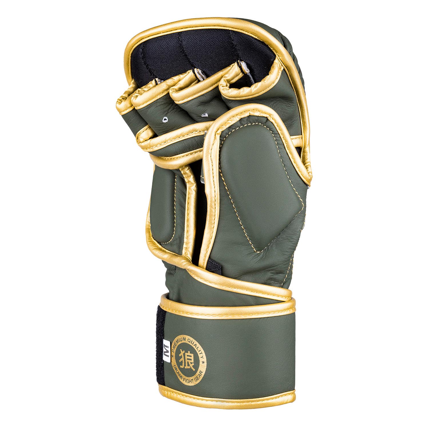 OKAMI MMA Sparring Gloves, Competitor V2, olive-gold, S