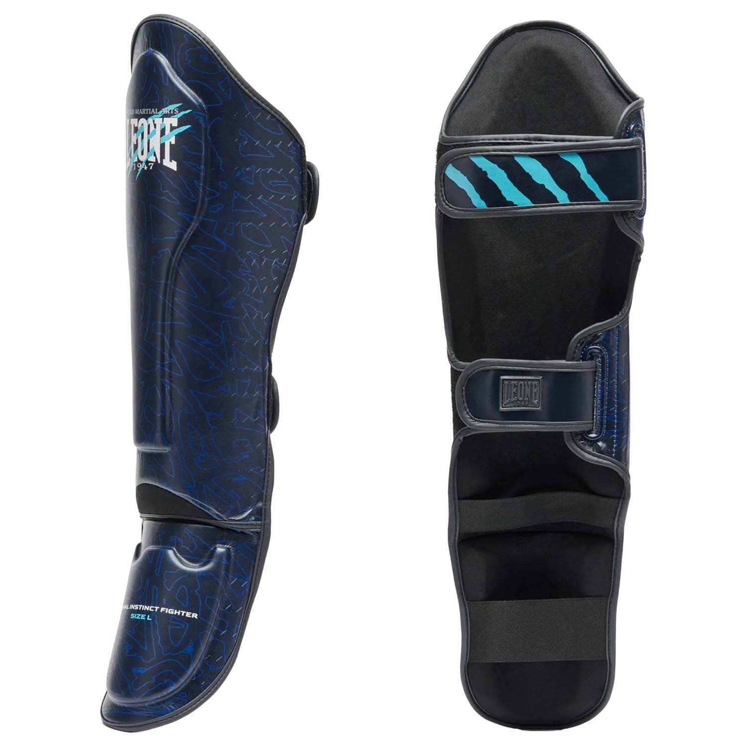 LEONE Shin Guard, Primal Instinct, blue, M