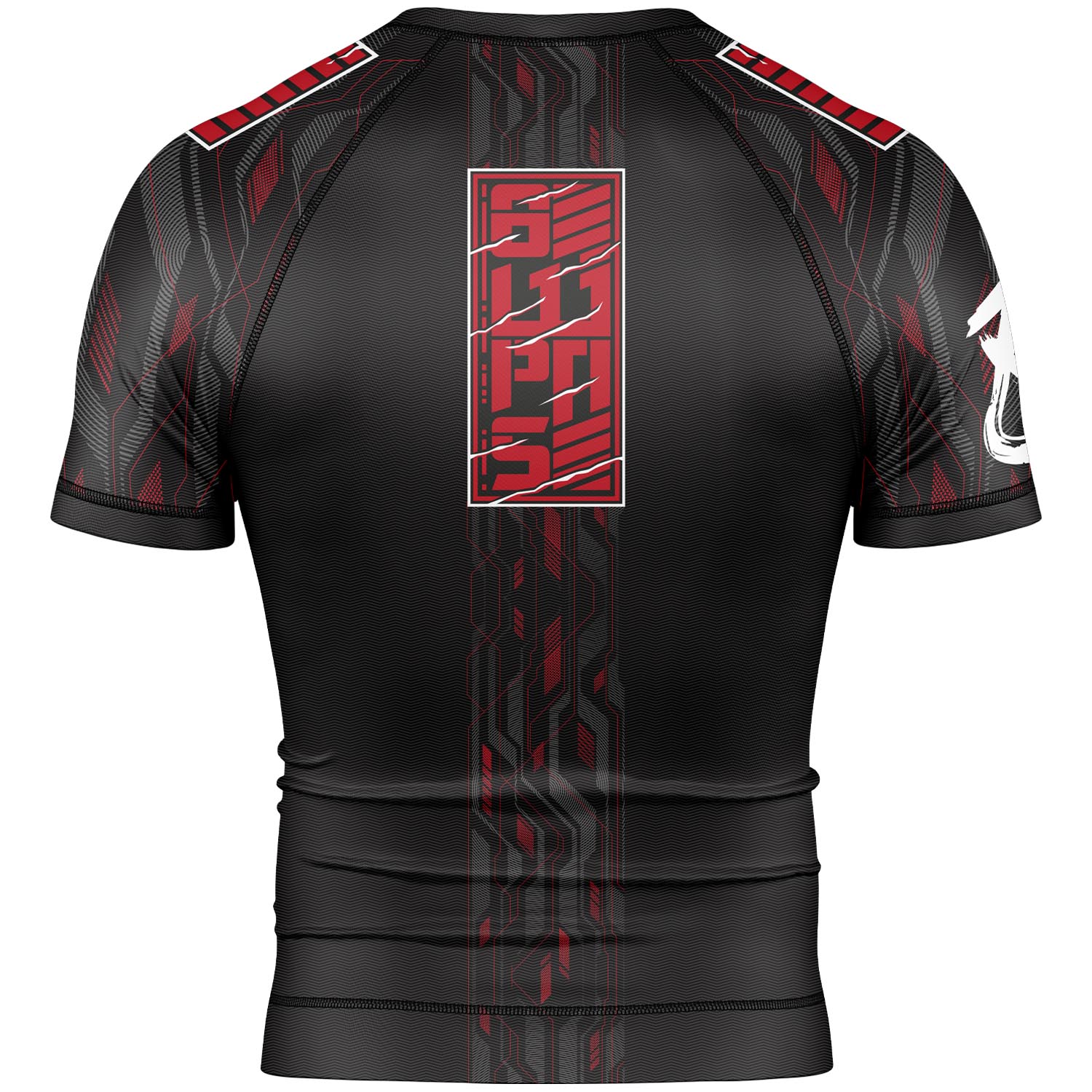 8 WEAPONS Rashguard, S/S, Samurai 2.0, black-red, XXL