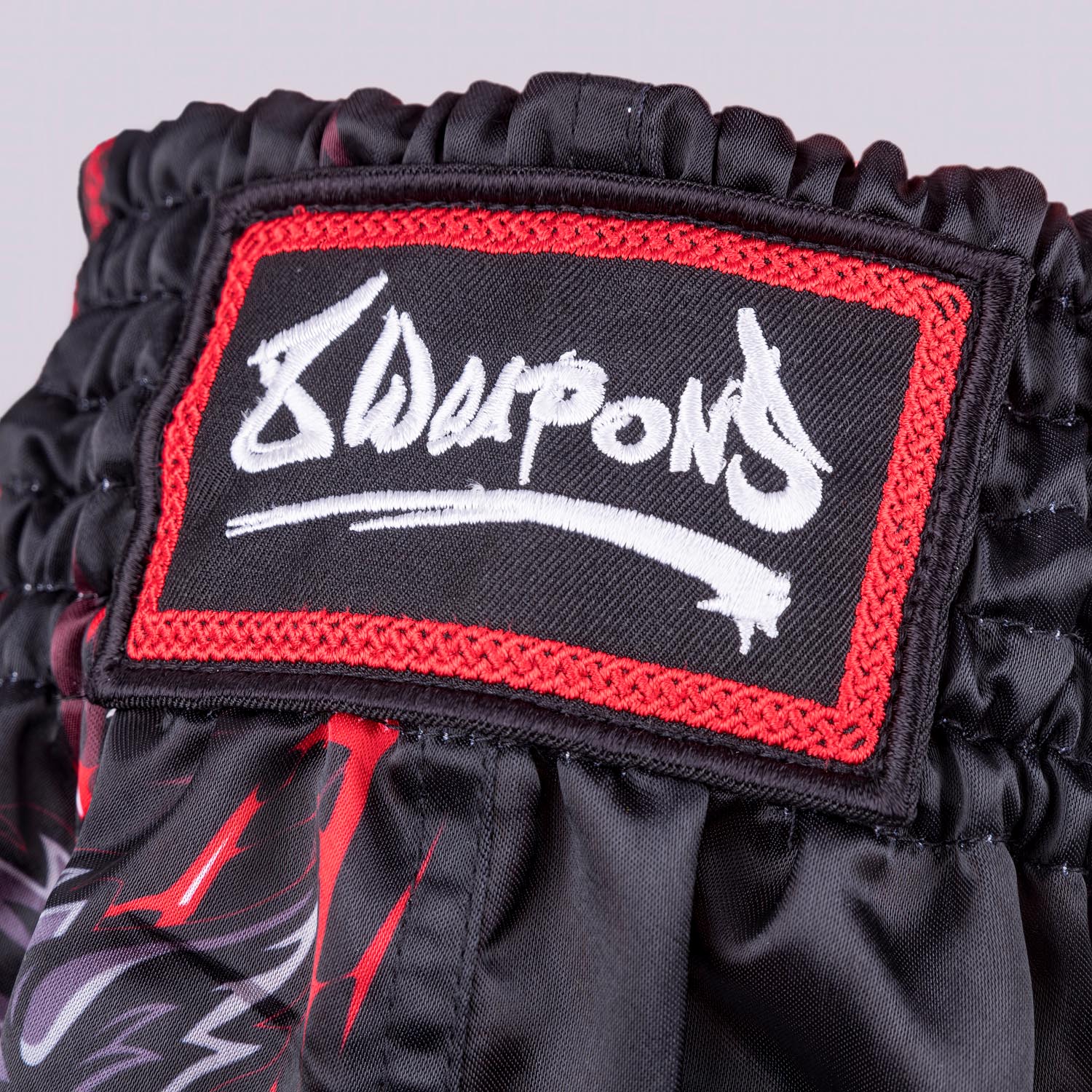 8 WEAPONS Muay Thai Shorts, Kids, Beastial Wolf, black-red, 12-14 Y