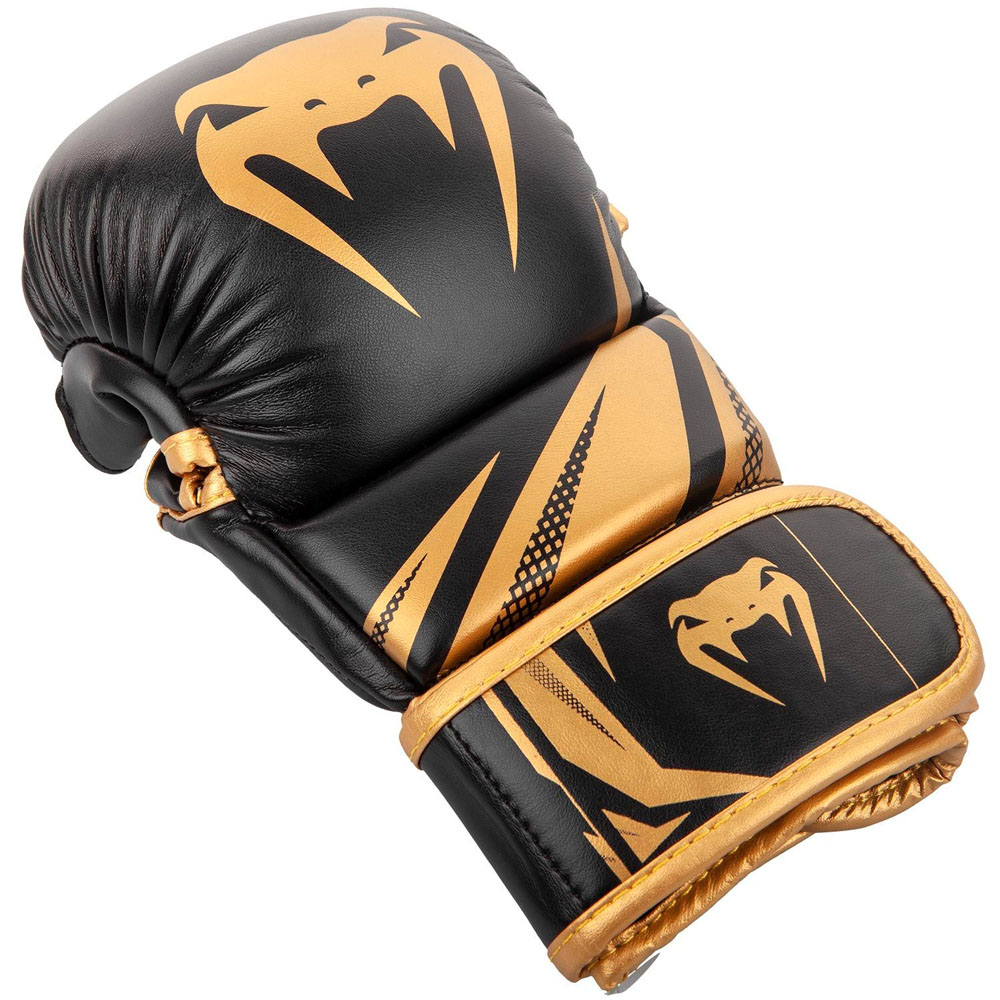 Venum MMA Sparring Handschuhe Challenger 3.0 MMA Grappling Freefight Training Handschuhe extra dick gepolstert für Harte Sparringseinheiten Schwarz/Gold 
