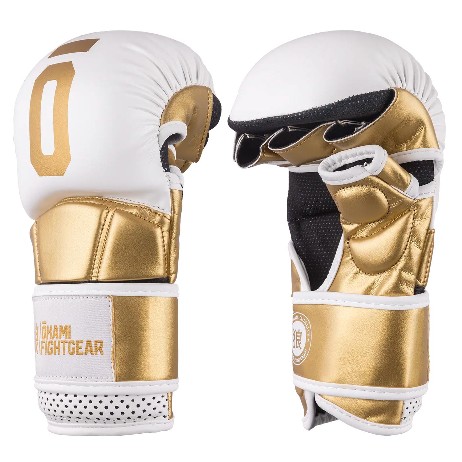 OKAMI MMA Sparring Gloves, Unity, white-gold, XXL
