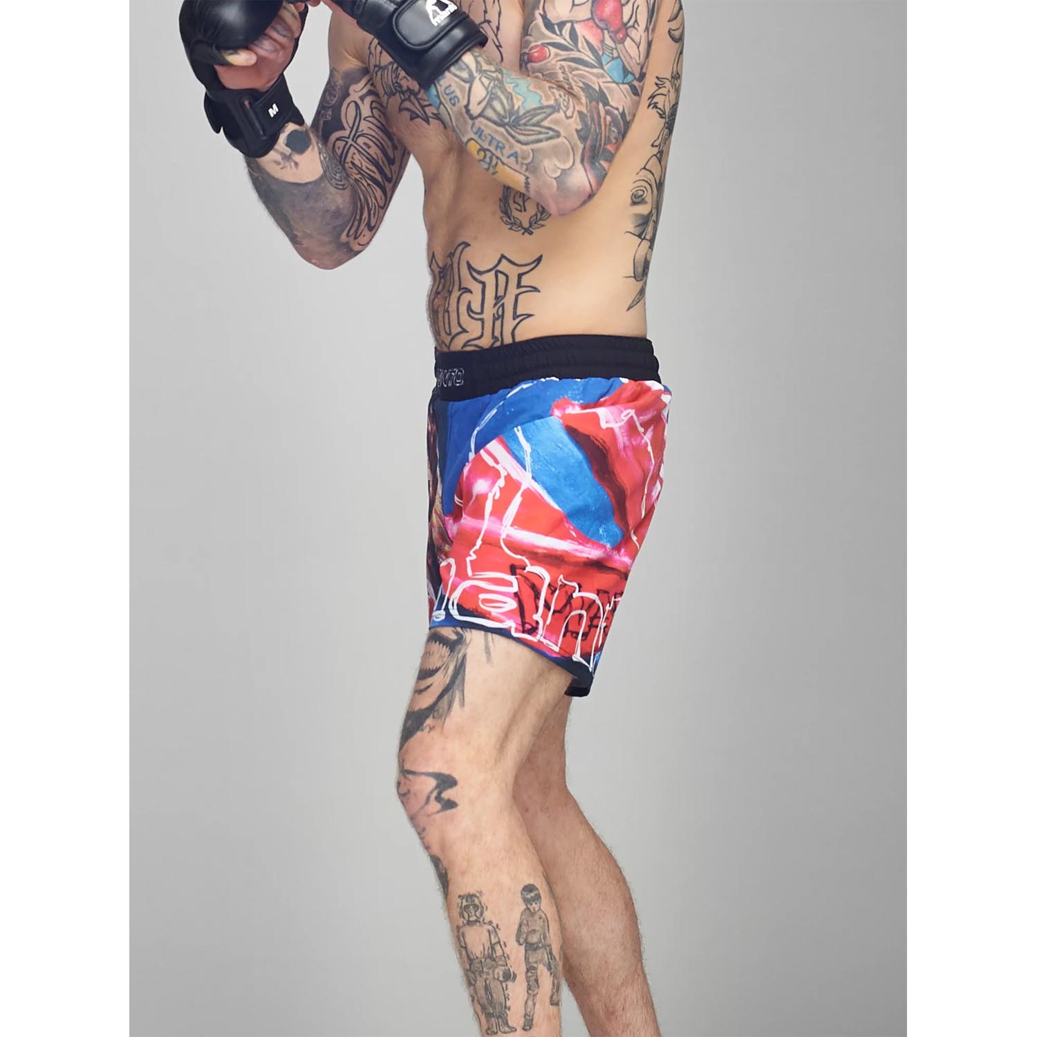 MANTO MMA Fight Shorts, Ivo, blue-black, XXL