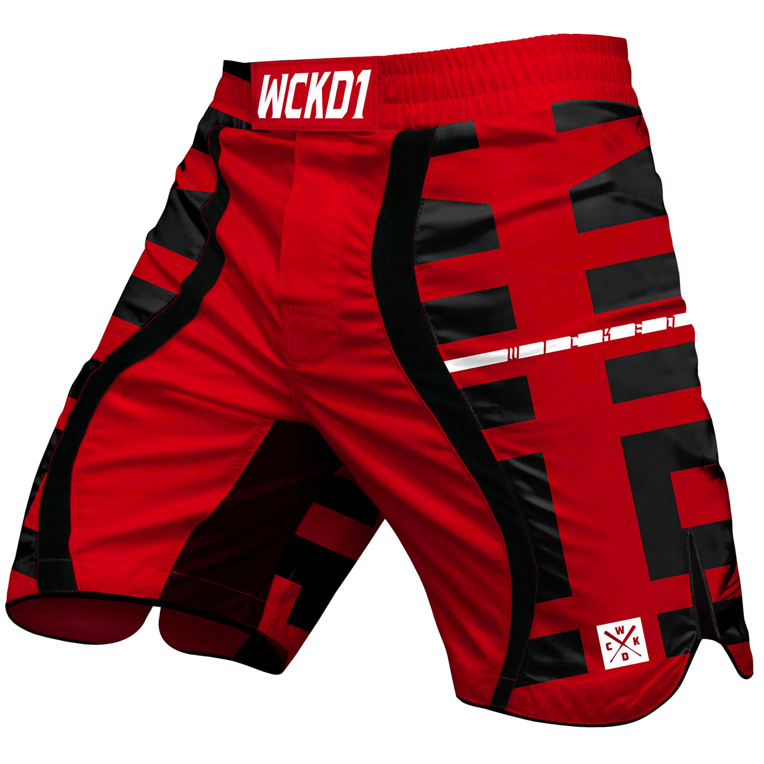 Wicked One MMA Fight Shorts, Eager Klaz, red
