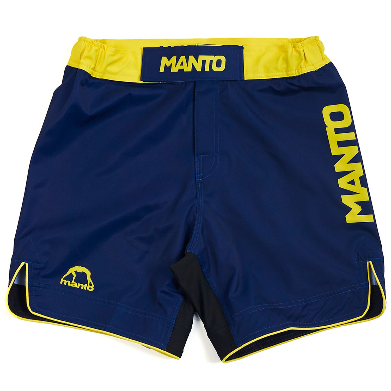 MANTO MMA Fight Shorts, Stripe 2.0, navy-gelb, XXL