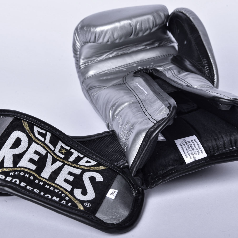 Cleto Reyes Boxing Gloves, Velcro Sparring, silver, 14 Oz
