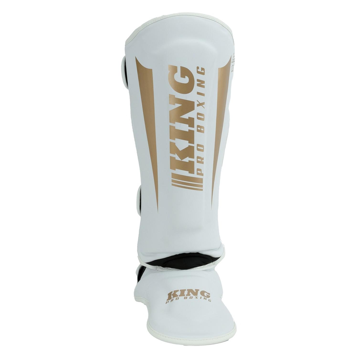 KING PRO BOXING Shin Guard, Revo 9, white-gold, XL