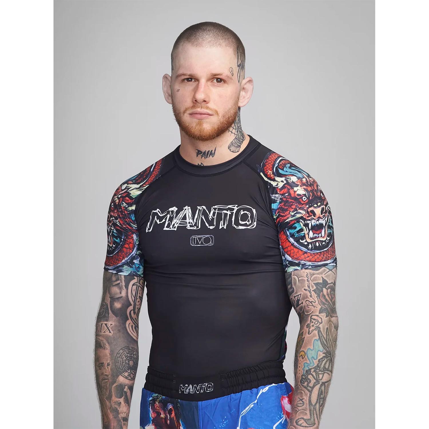 MANTO Rashguard, S/S, Ivo, black, XXL