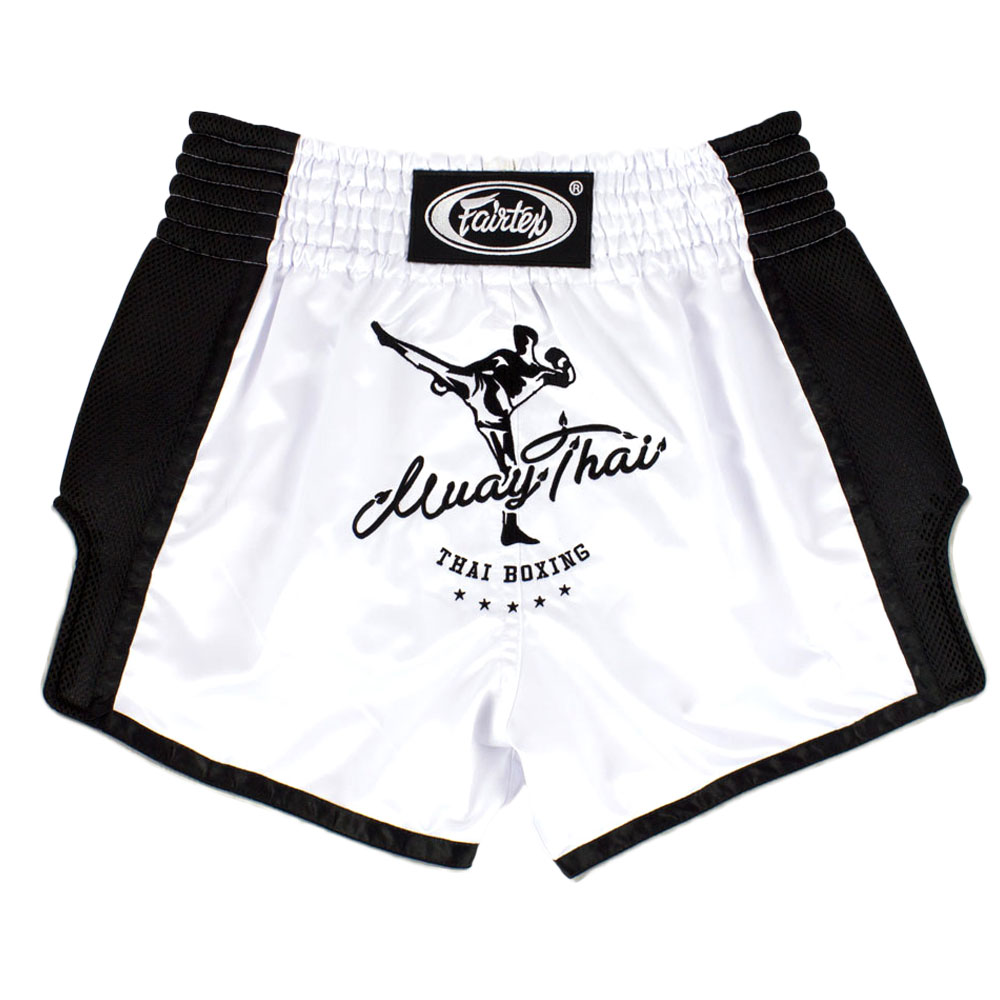 Fairtex Muay Thai Shorts, BS1707, weiß-schwarz, S