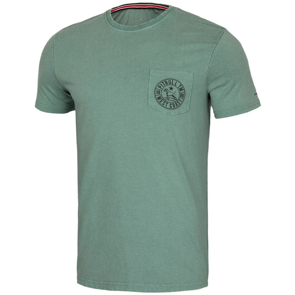 Pit Bull West Coast T-Shirt, Circle Dog Pocket, grün