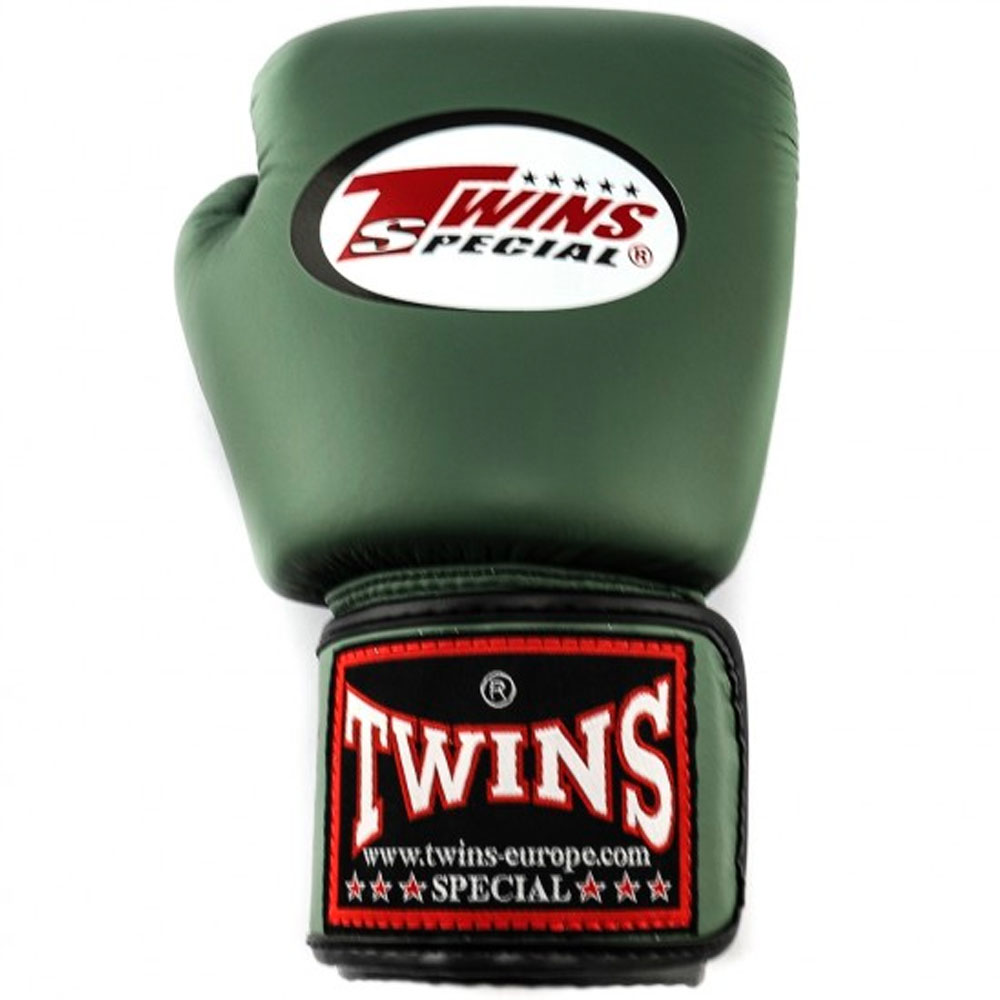 TWINS Special Boxing Gloves, Leather BGVL-3, military, 14 Oz