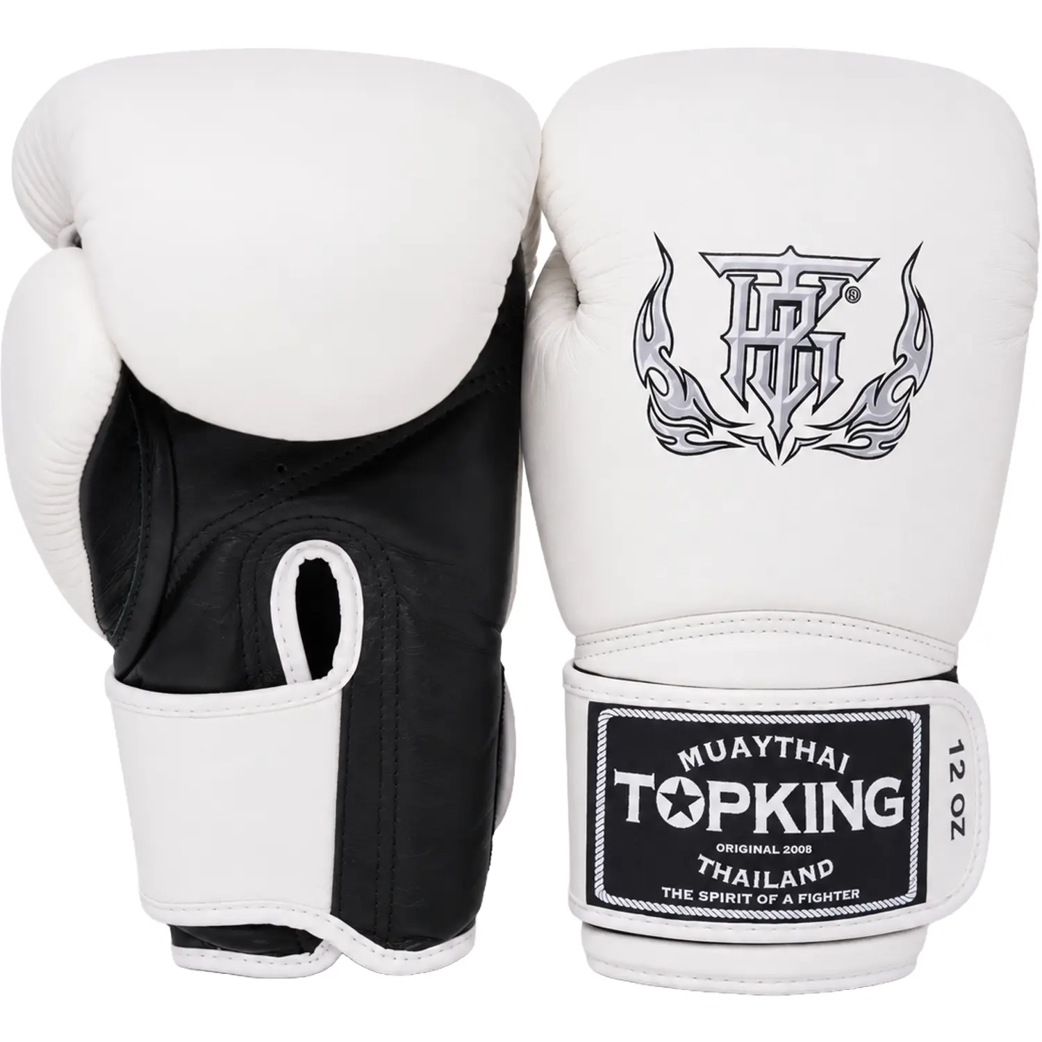 TOP KING BOXING Gloves, Super Air, Leather, white