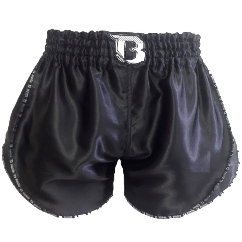 Booster Muay Thai Shorts, Retro Plain, schwarz