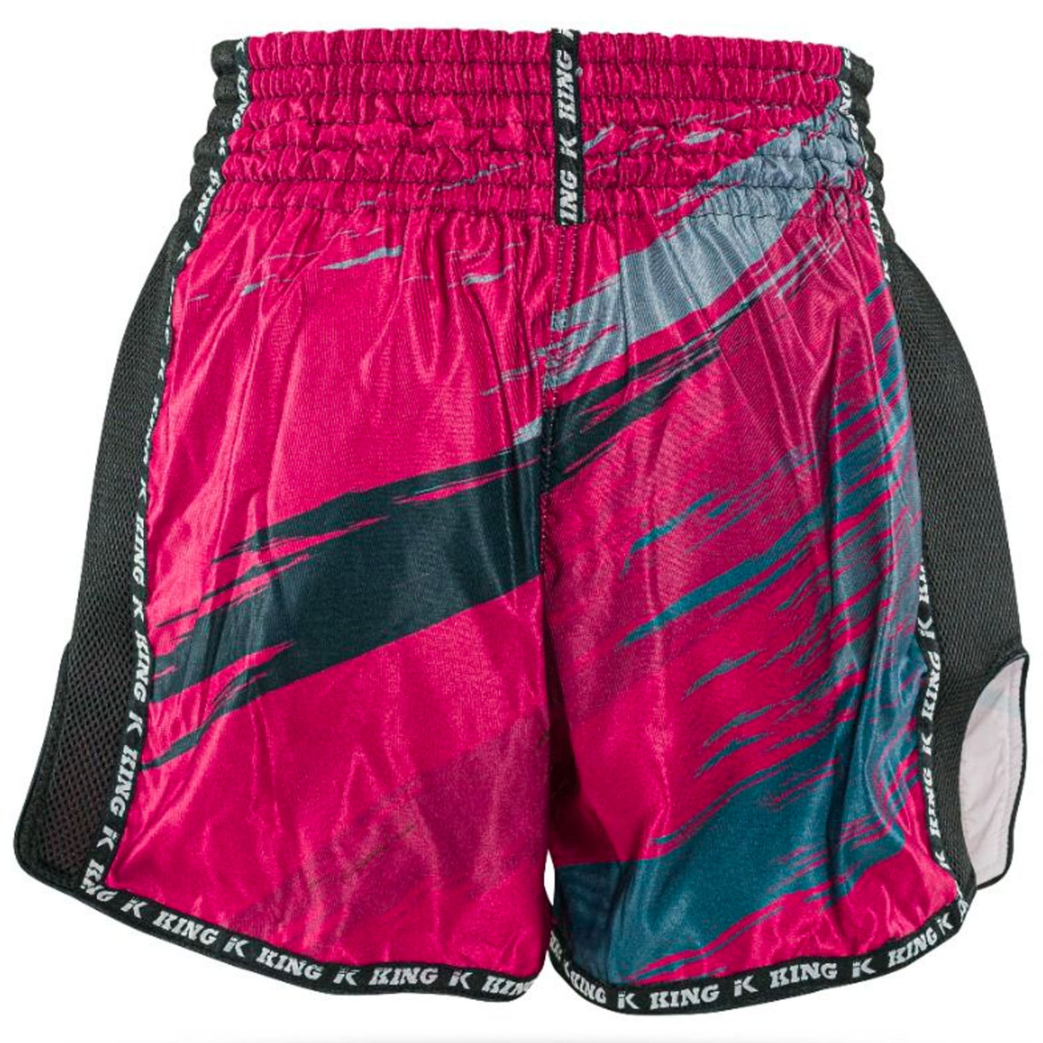 KING PRO Boxing Muay Thai Shorts, Storm 3, black-pink, XXL