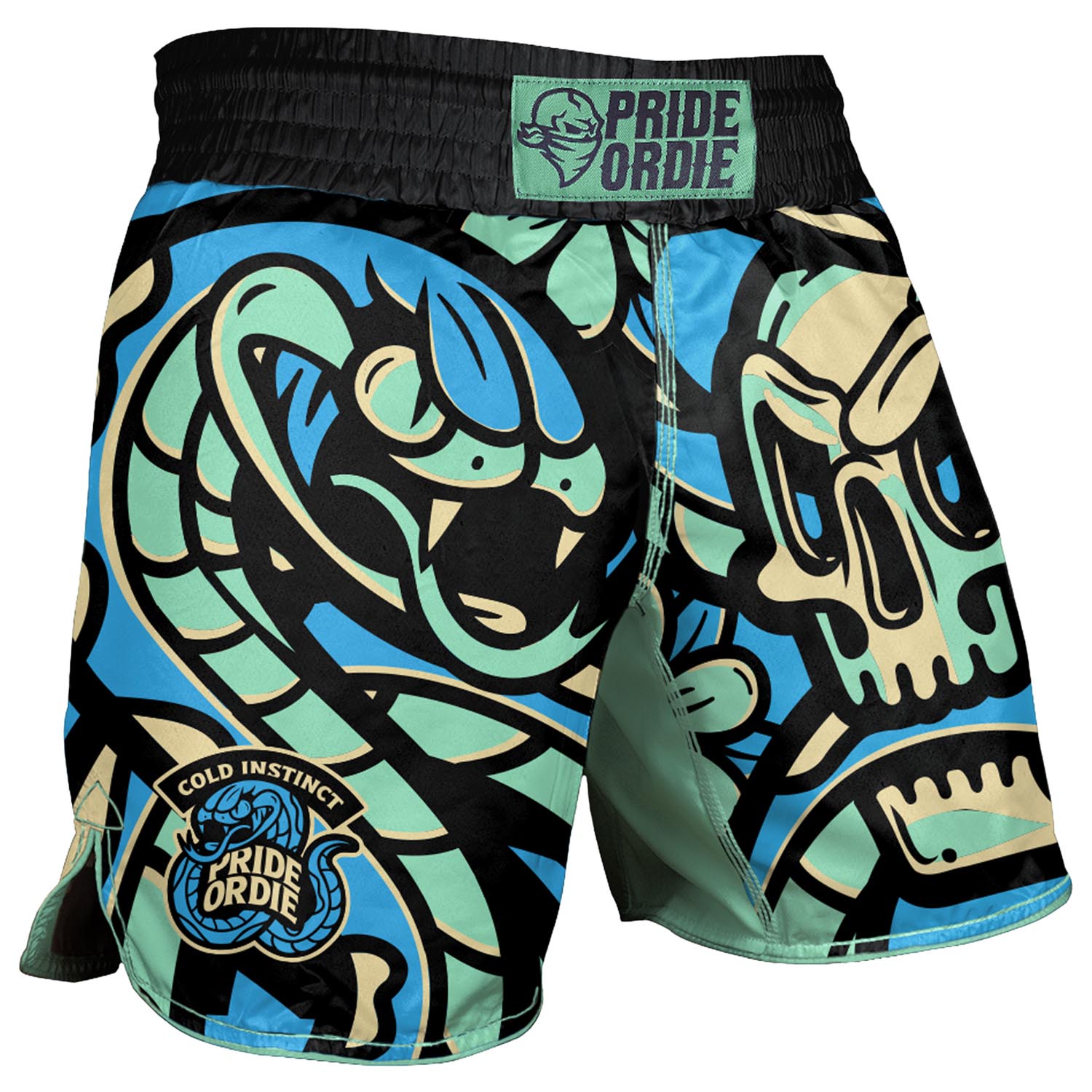 PRiDEorDiE MMA Fight Shorts, Cold Instinct, green-black, XL
