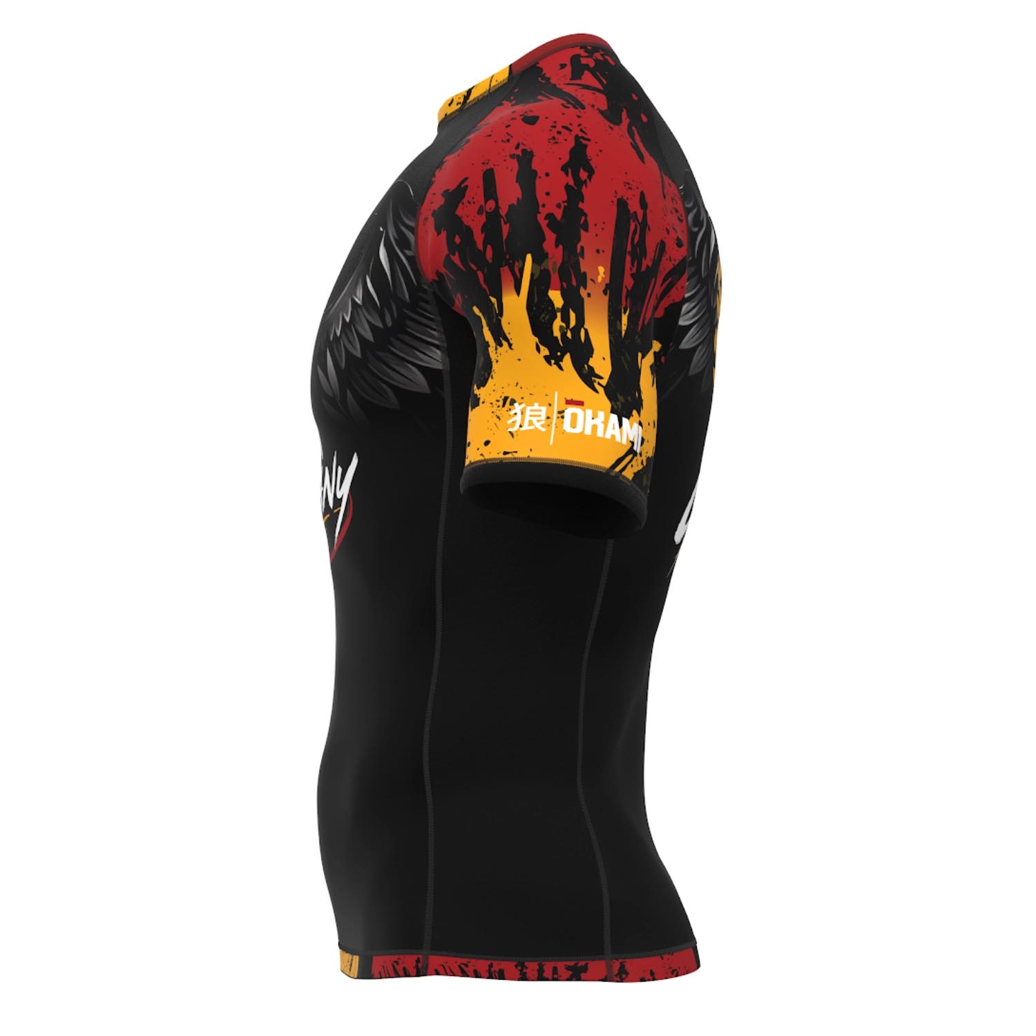 OKAMI Rashguard, S/S, Team Germany, black-red-gold, XXL