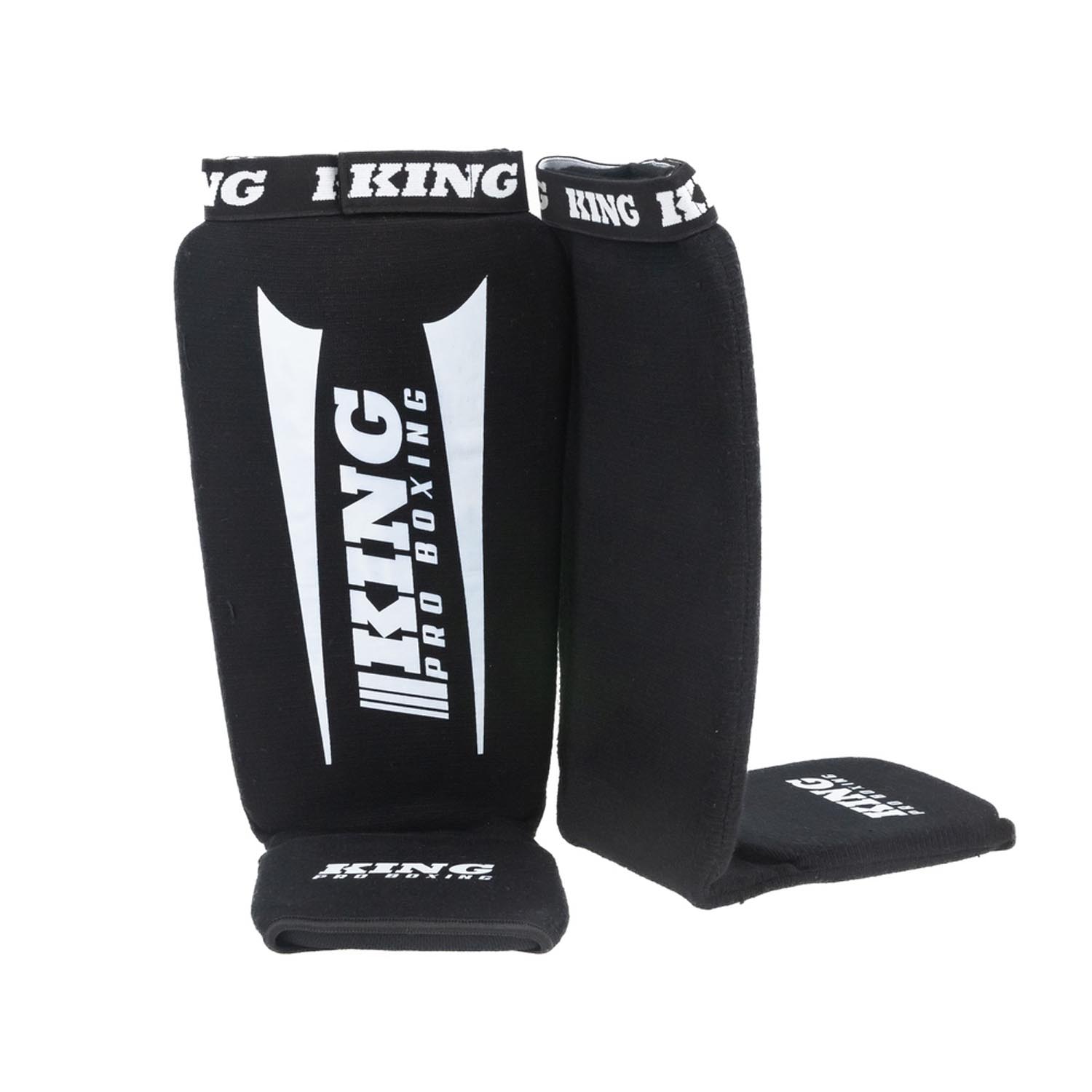 KING PRO BOXING Shin Gurads, Revo 1, black-white, S