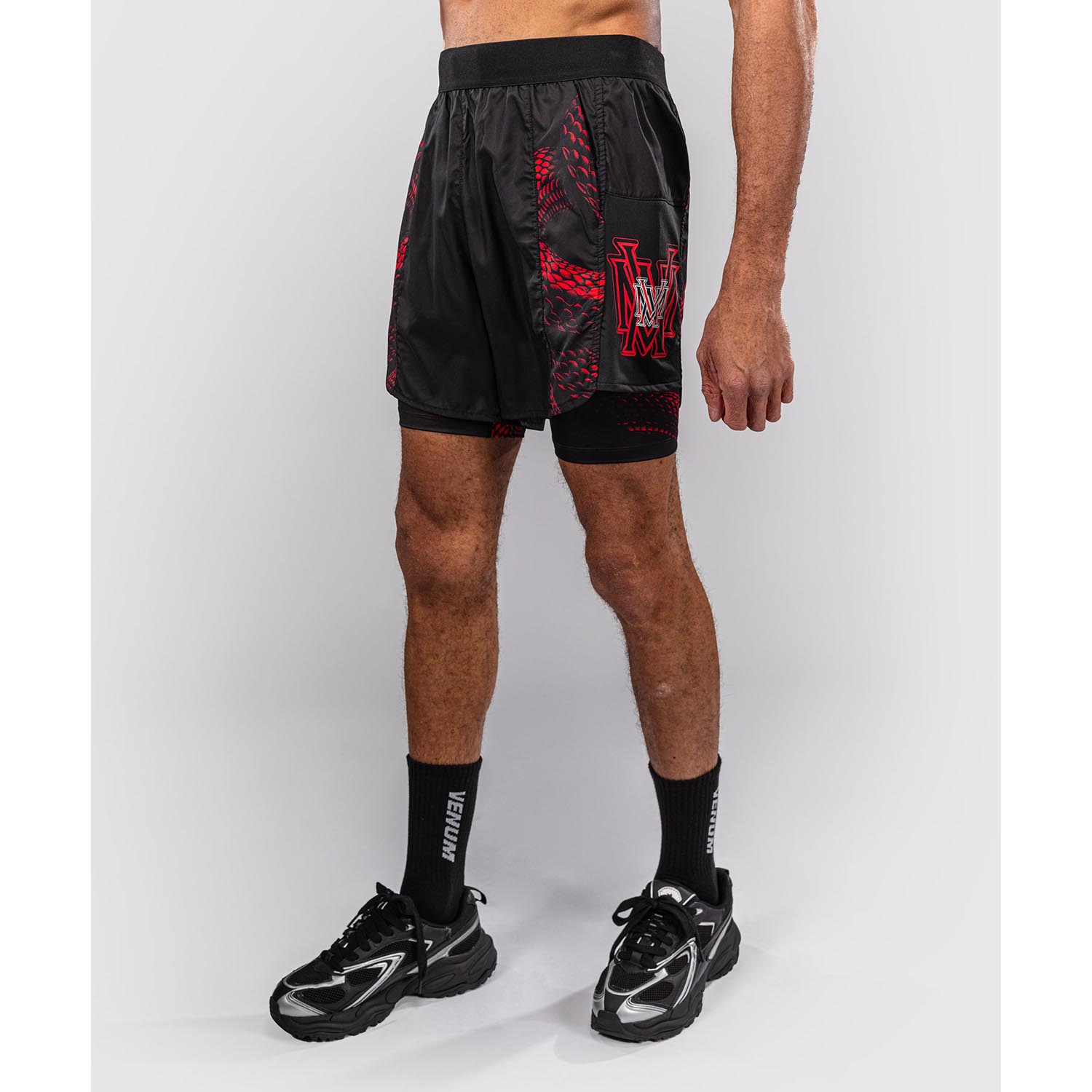 VENUM Training Shorts, Matupa, black-red-silver, XXL