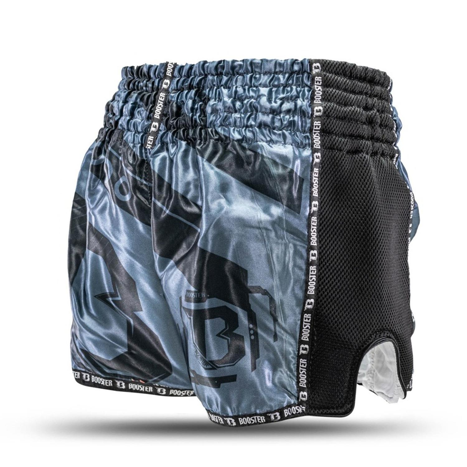 Booster Muay Thai Shorts, Kinder, Elite 1, black-grey, XS