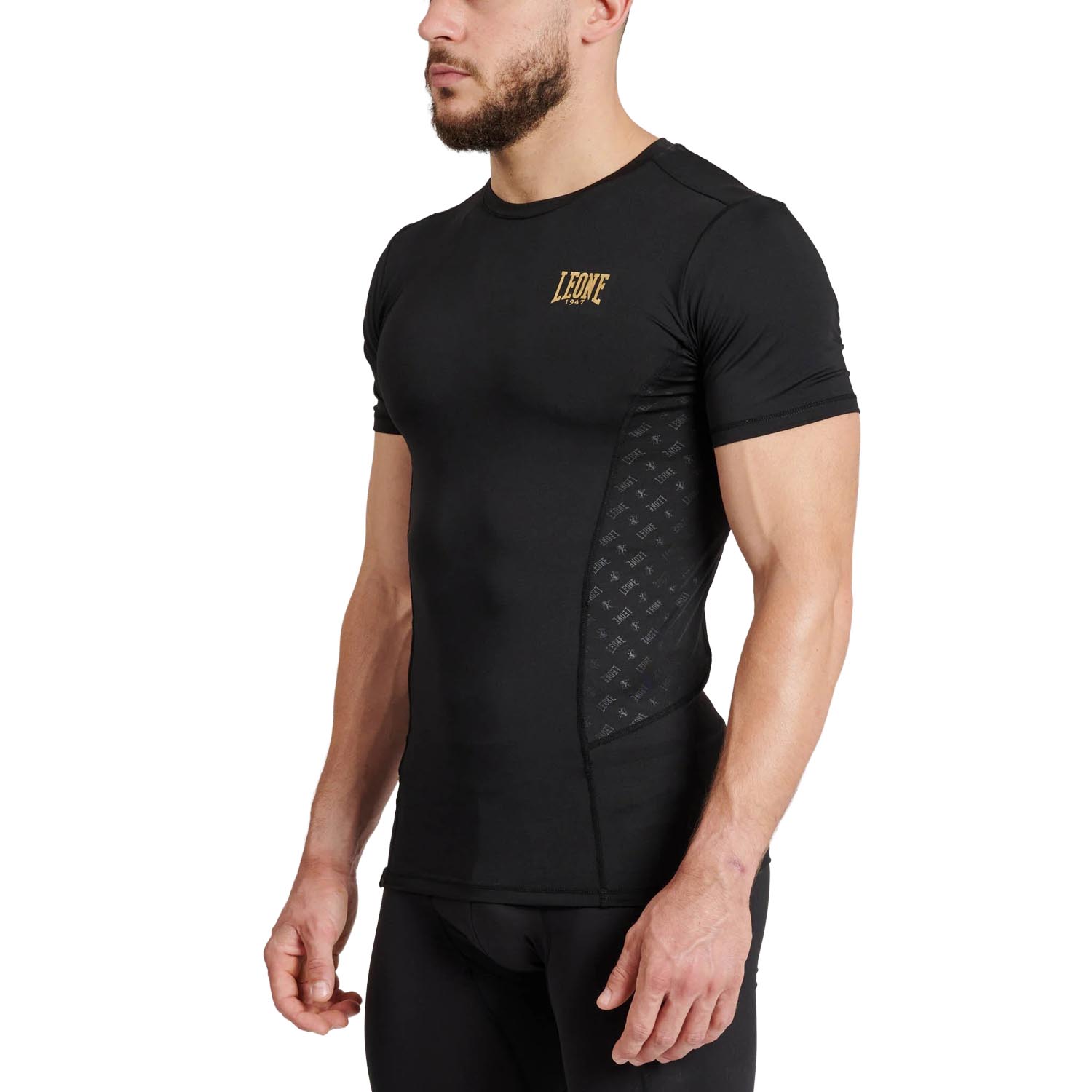 LEONE Rashguard, S/S, DNA, black-gold, XXL