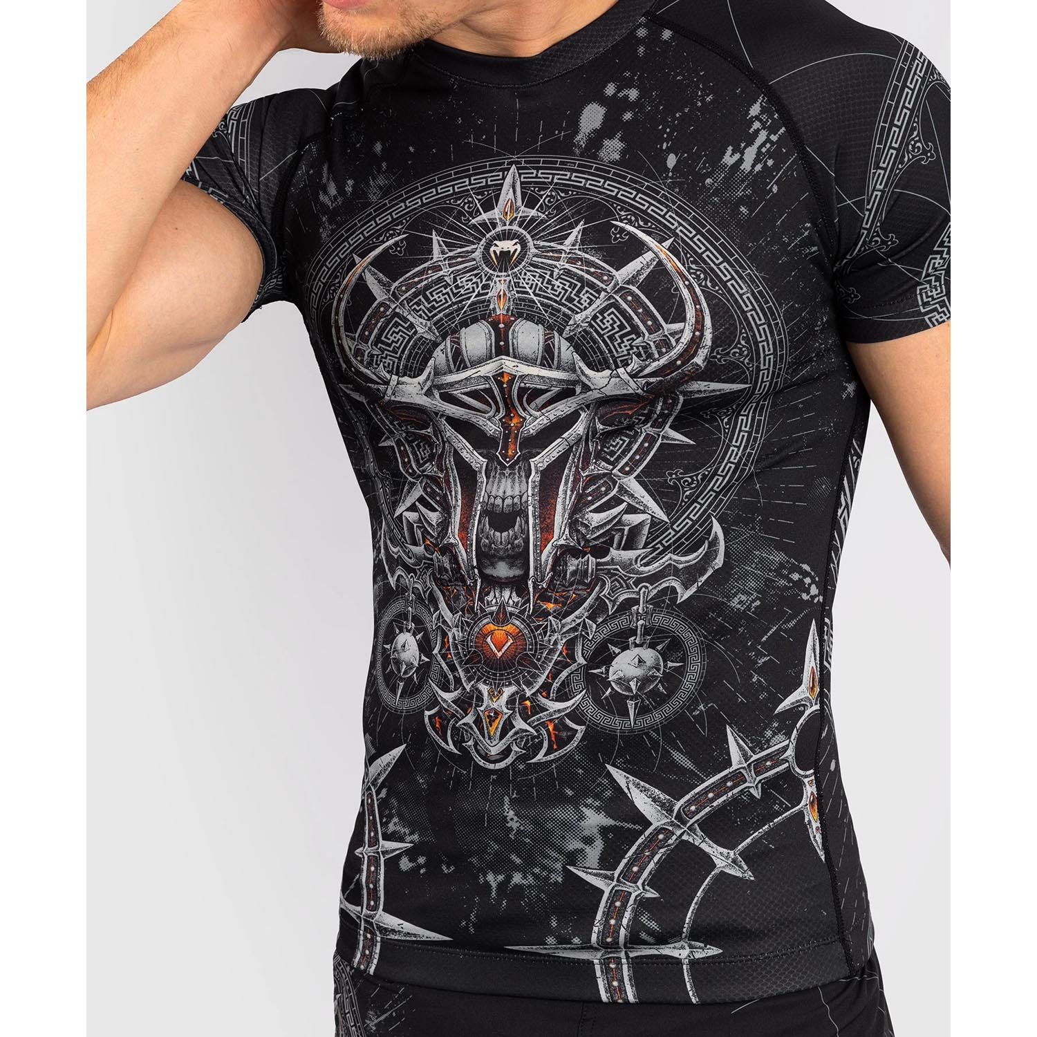 VENUM Rashguard, S/S, GLDTR 5.0, black-orange, XXL