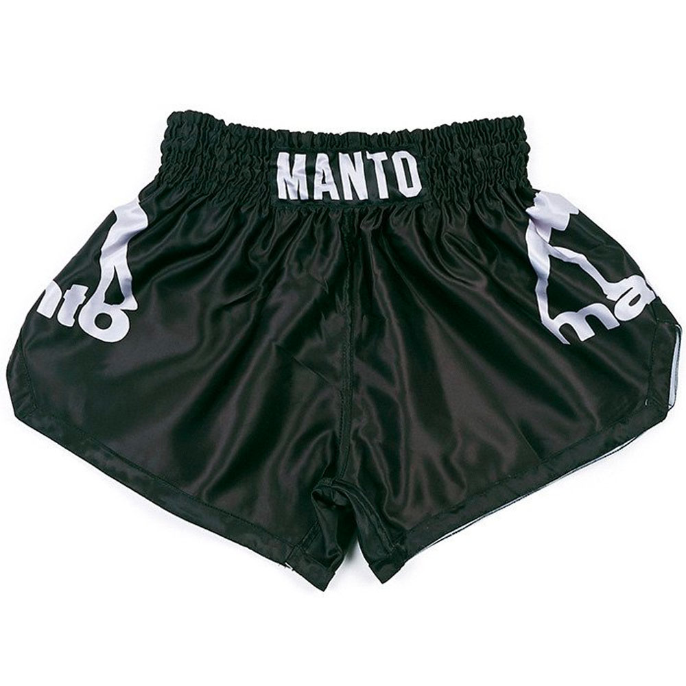 MANTO Muay Thai Shorts, Dual, schwarz-silber, M
