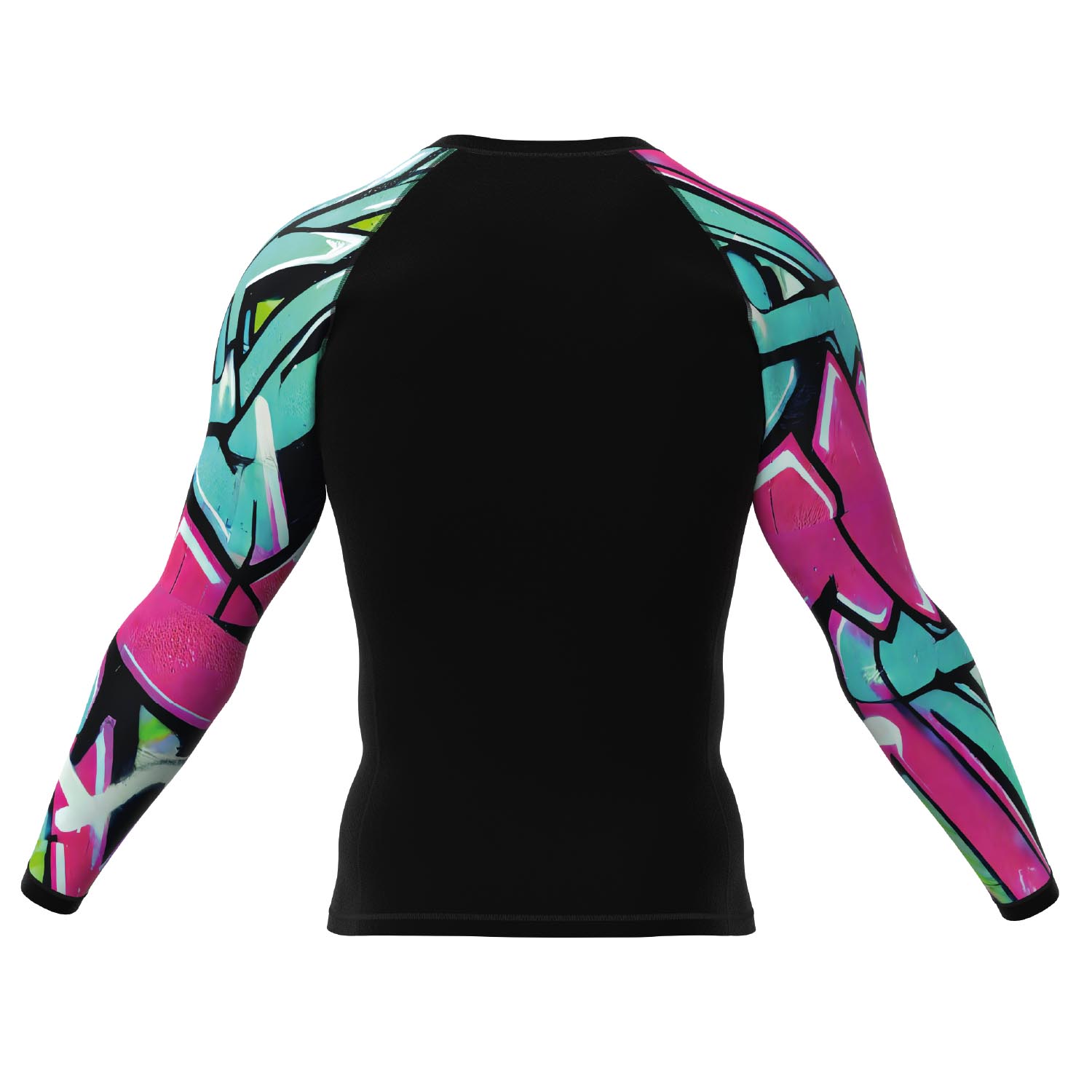 OKAMI Rashguard, L/S, Urban Vibe, black-mint-pink, XXL