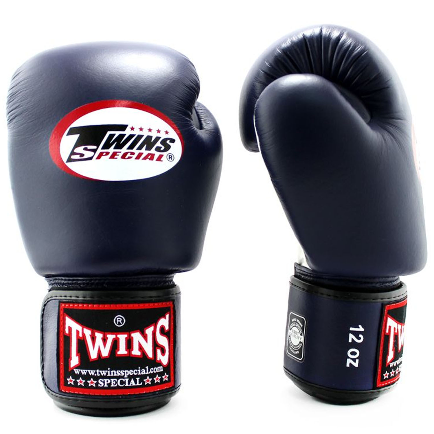 TWINS Special Boxing Gloves, Leather, AIR, navy-white, 10 Oz